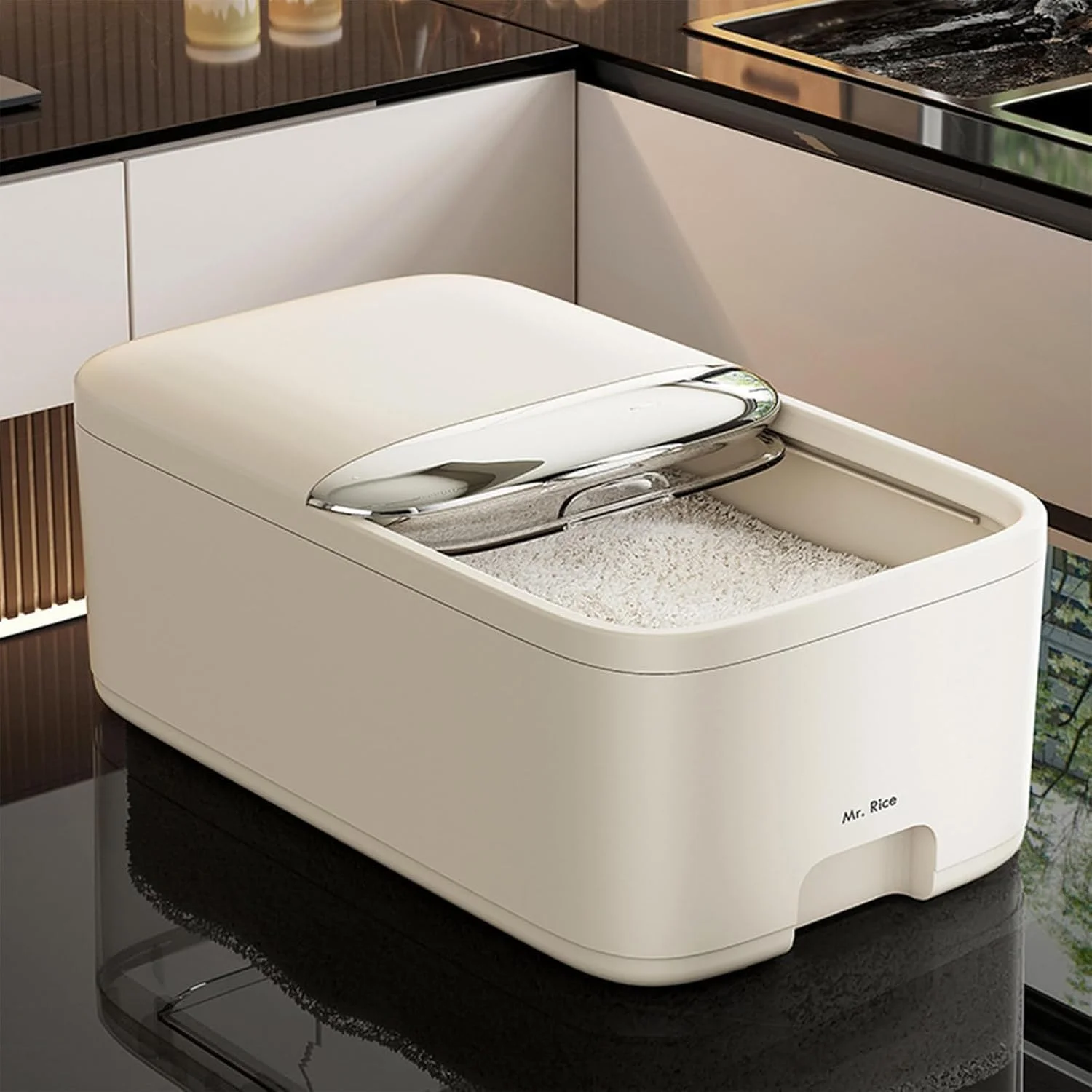 ظرف نگهداری برنج 5 کیلویی با درب، جعبه برنج ضد رطوبت با پیمانه اندازه گیری، سطل پخش کننده غلات، ظرف آشپزخانه برای نگهداری غلات خشک ظرف نگهداری برنج 5 کیلویی با درب، جعبه برنج ضد رطوبت با پیمانه اندازه گیری، سطل پخش کننده غلات، ظرف آشپزخانه برای نگهداری غلات خشک