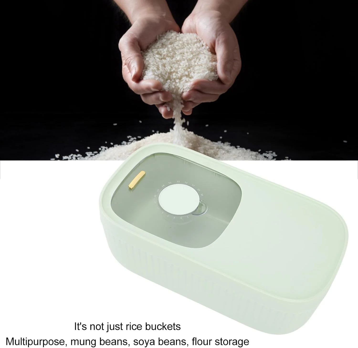 ظرف نگهداری برنج با پیمانه، ظرف بزرگ برنج با مقیاس شفاف مهر و موم شده، ظرف پلاستیکی نگهداری برنج، سطل برنج، ظرف غذا، ظروف آرد (سبز، سایز کوچک، 5 کیلوگرم، 13 سانتی متر) ظرف نگهداری برنج با پیمانه، ظرف بزرگ برنج با مقیاس شفاف مهر و موم شده، ظرف پلاستیکی نگهداری برنج، سطل برنج، ظرف غذا، ظروف آرد (سبز، سایز کوچک، 5 کیلوگرم، 13 سانتی متر)