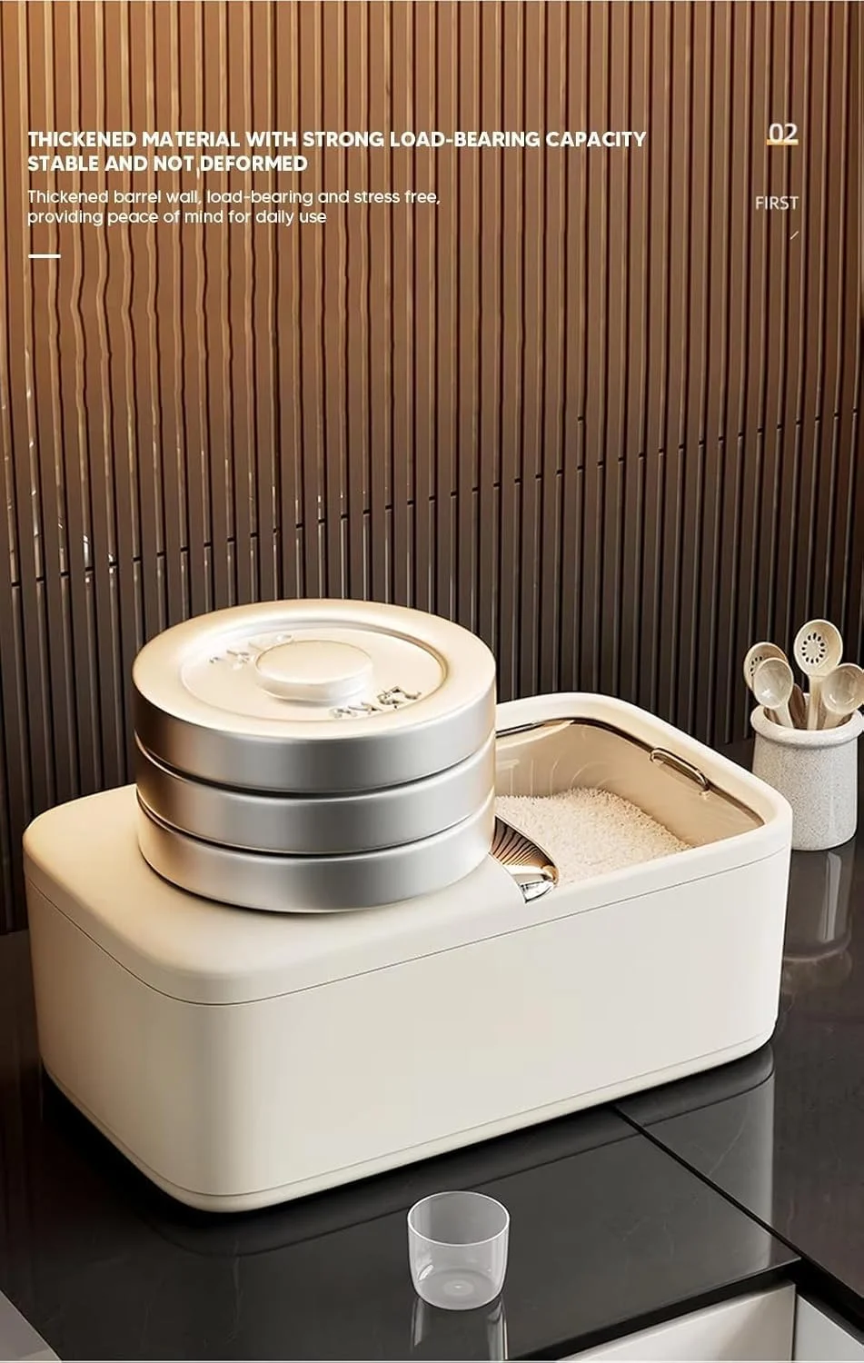 ظرف نگهداری برنج 5 کیلویی با درب، جعبه برنج ضد رطوبت با پیمانه اندازه گیری، سطل پخش کننده غلات، ظرف آشپزخانه برای نگهداری غلات خشک ظرف نگهداری برنج 5 کیلویی با درب، جعبه برنج ضد رطوبت با پیمانه اندازه گیری، سطل پخش کننده غلات، ظرف آشپزخانه برای نگهداری غلات خشک