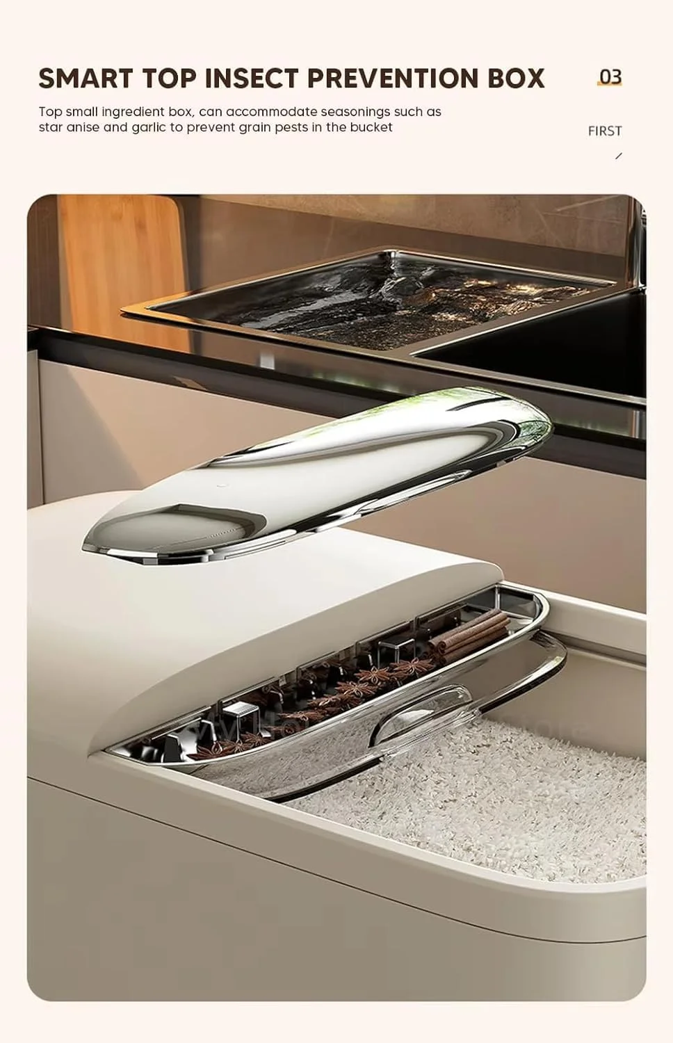 ظرف نگهداری برنج 5 کیلویی با درب، جعبه برنج ضد رطوبت با پیمانه اندازه گیری، سطل پخش کننده غلات، ظرف آشپزخانه برای نگهداری غلات خشک ظرف نگهداری برنج 5 کیلویی با درب، جعبه برنج ضد رطوبت با پیمانه اندازه گیری، سطل پخش کننده غلات، ظرف آشپزخانه برای نگهداری غلات خشک