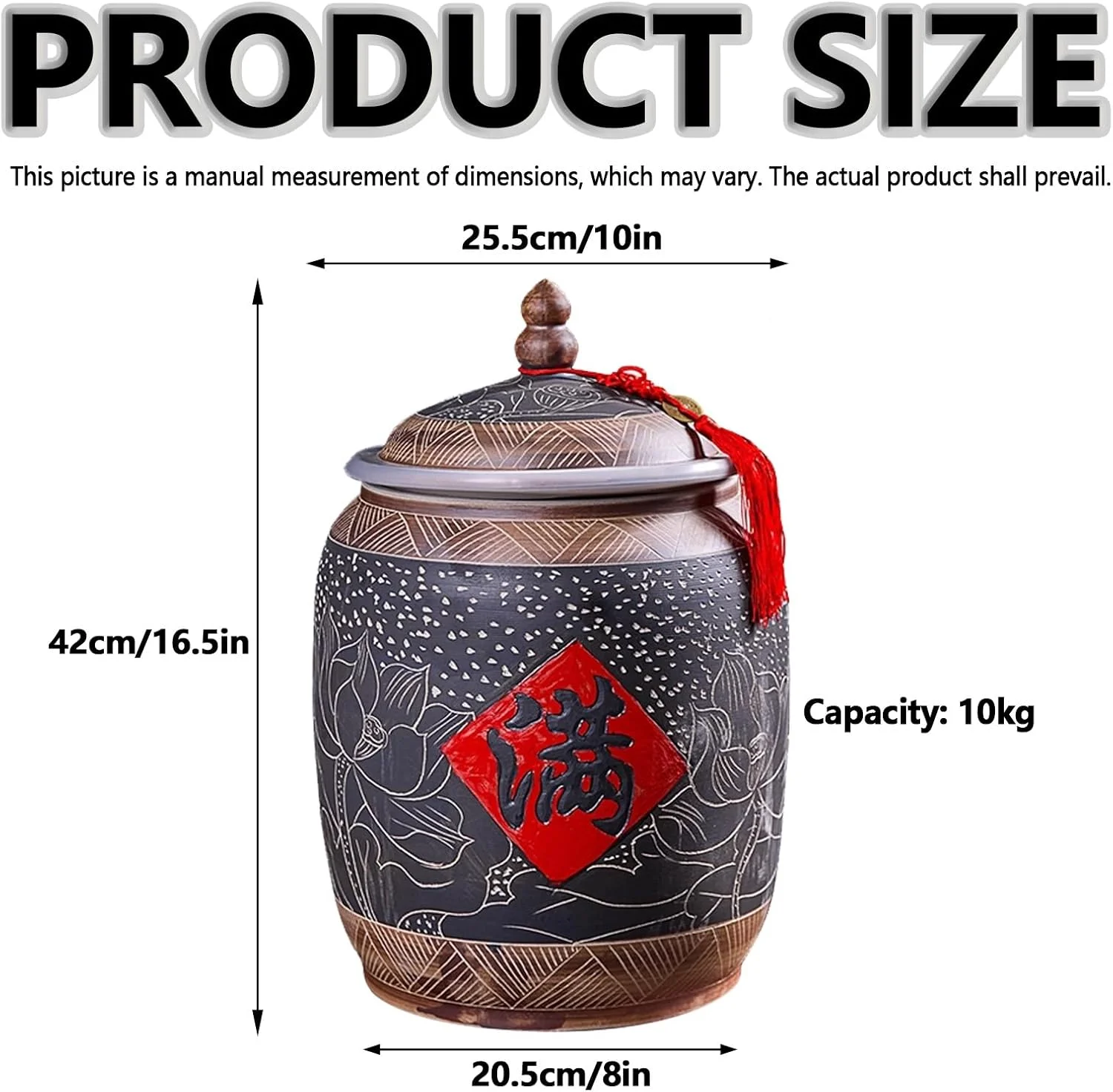 ظرف غلات و برنج، محفظه سرامیکی برای نگهداری غلات در منزل، شیشه بزرگ نگهداری مواد غذایی، گلدان سرامیکی برای نگهداری برنج، ظرف نگهداری برنج، مناسب برای آرد، شکر و غیره ظرف غلات و برنج، محفظه سرامیکی برای نگهداری غلات در منزل، شیشه بزرگ نگهداری مواد غذایی، گلدان سرامیکی برای نگهداری برنج، ظرف نگهداری برنج، مناسب برای آرد، شکر و غیره