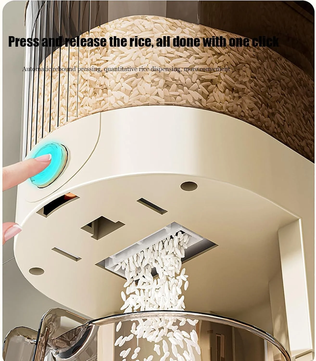 ظرف برنج شفاف، مخزن بزرگ نگهداری غلات با پیمانه اندازه گیری، ظرف غلات ضد رطوبت با مقیاس زمان درب، سطل پخش کننده مواد غذایی ضد هوا برای ذرت، دانه های قهوه، غلات (10 کیلوگرم - کرم) ظرف برنج شفاف، مخزن بزرگ نگهداری غلات با پیمانه اندازه گیری، ظرف غلات ضد رطوبت با مقیاس زمان درب، سطل پخش کننده مواد غذایی ضد هوا برای ذرت، دانه های قهوه، غلات (10 کیلوگرم - کرم)