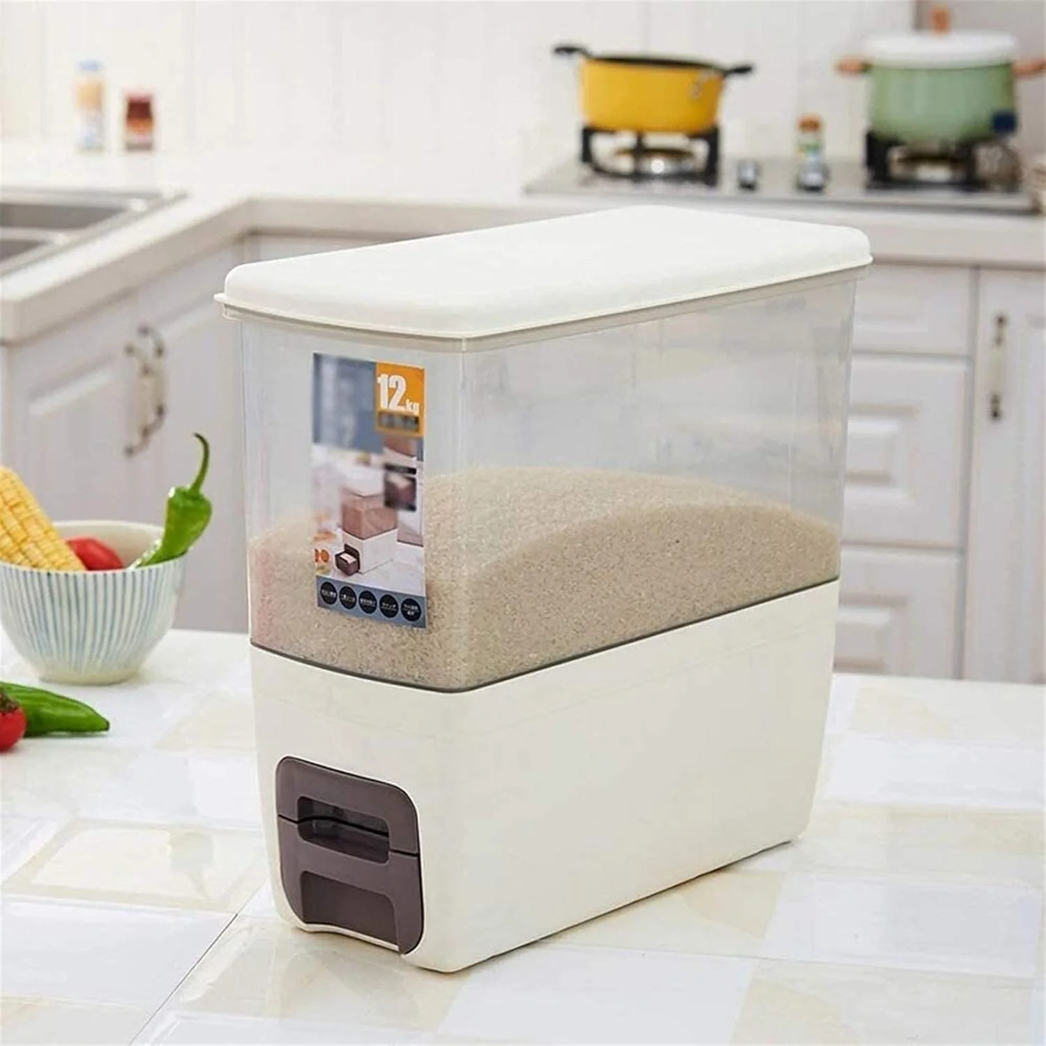 ظرف غلات 12 کیلوگرمی، جعبه نگهداری برنج، ضد رطوبت و مهر و موم شده، ظرف بزرگ آرد و غلات، جعبه نگهداری برنج آشپزخانه، نگهداری مواد غذایی ظرف غلات 12 کیلوگرمی، جعبه نگهداری برنج، ضد رطوبت و مهر و موم شده، ظرف بزرگ آرد و غلات، جعبه نگهداری برنج آشپزخانه، نگهداری مواد غذایی