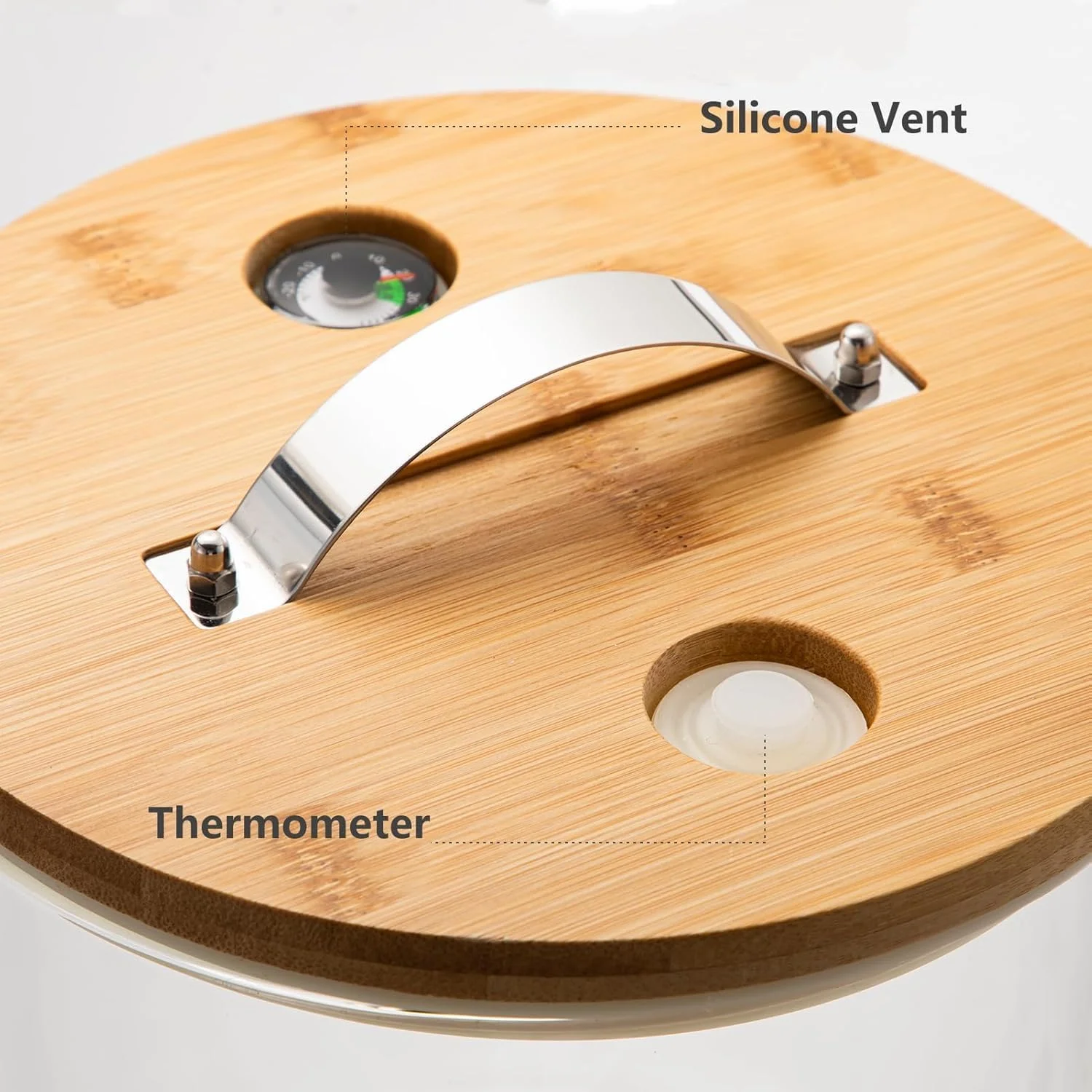 ظرف برنج شیشه ای با پایه چوبی، ظرف آرد و غلات به همراه پیمانه اندازه گیری شیشه ای، سطل ذخیره سازی مواد غذایی برای سازماندهی انبار با درب بامبو محکم، 5 لیتر ظرف برنج شیشه ای با پایه چوبی، ظرف آرد و غلات به همراه پیمانه اندازه گیری شیشه ای، سطل ذخیره سازی مواد غذایی برای سازماندهی انبار با درب بامبو محکم، 5 لیتر