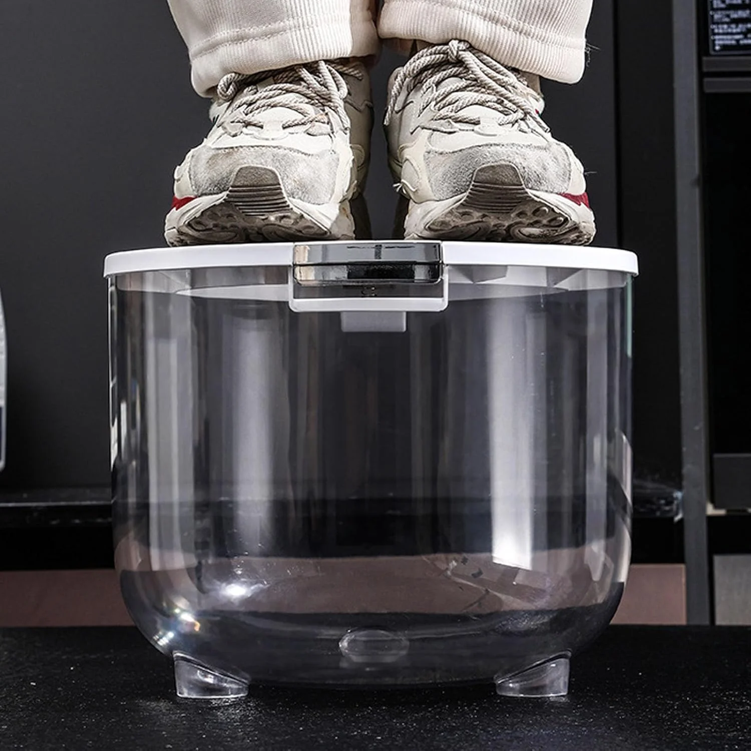 ظرف بزرگ نگهداری غلات، ظرف نگهداری برنج، سطل نگهداری مواد غذایی خشک با ظرفیت زیاد و درب بسته شفاف برای برنج، ذرت، دانه قهوه، غلات، دانه سویا (ظرفیت 5 کیلوگرم) ظرف بزرگ نگهداری غلات، ظرف نگهداری برنج، سطل نگهداری مواد غذایی خشک با ظرفیت زیاد و درب بسته شفاف برای برنج، ذرت، دانه قهوه، غلات، دانه سویا (ظرفیت 5 کیلوگرم)