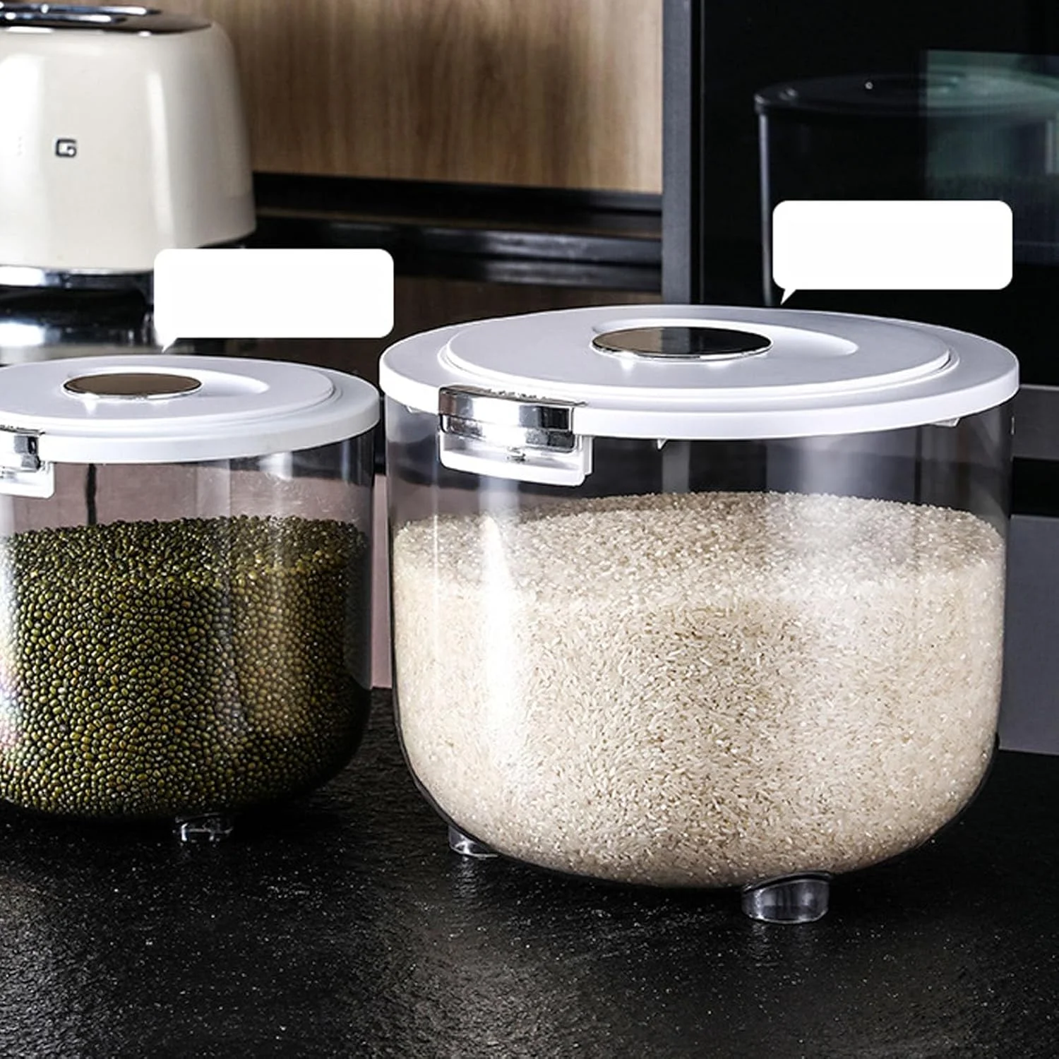 ظرف بزرگ نگهداری غلات، ظرف نگهداری برنج، سطل نگهداری مواد غذایی خشک با ظرفیت زیاد و درب بسته شفاف برای برنج، ذرت، دانه قهوه، غلات، دانه سویا (ظرفیت 5 کیلوگرم) ظرف بزرگ نگهداری غلات، ظرف نگهداری برنج، سطل نگهداری مواد غذایی خشک با ظرفیت زیاد و درب بسته شفاف برای برنج، ذرت، دانه قهوه، غلات، دانه سویا (ظرفیت 5 کیلوگرم)