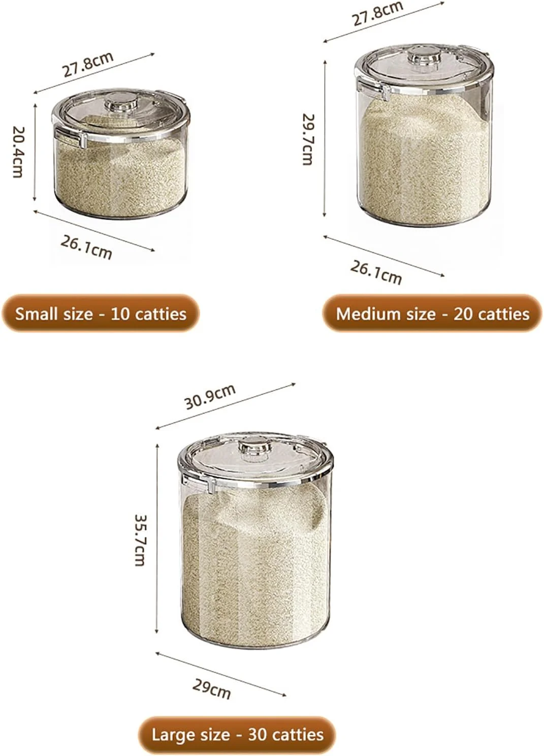 ظرف نگهداری برنج با ظرفیت بزرگ، ظرف پخش کننده برنج گرد، با درب + پیمانه اندازه گیری، تجسم شفاف، فلپ بزرگ 90 درجه، برای سازماندهی آشپزخانه و خانه، 15 کیلوگرم، مشکی ظرف نگهداری برنج با ظرفیت بزرگ، ظرف پخش کننده برنج گرد، با درب + پیمانه اندازه گیری، تجسم شفاف، فلپ بزرگ 90 درجه، برای سازماندهی آشپزخانه و خانه، 15 کیلوگرم، مشکی