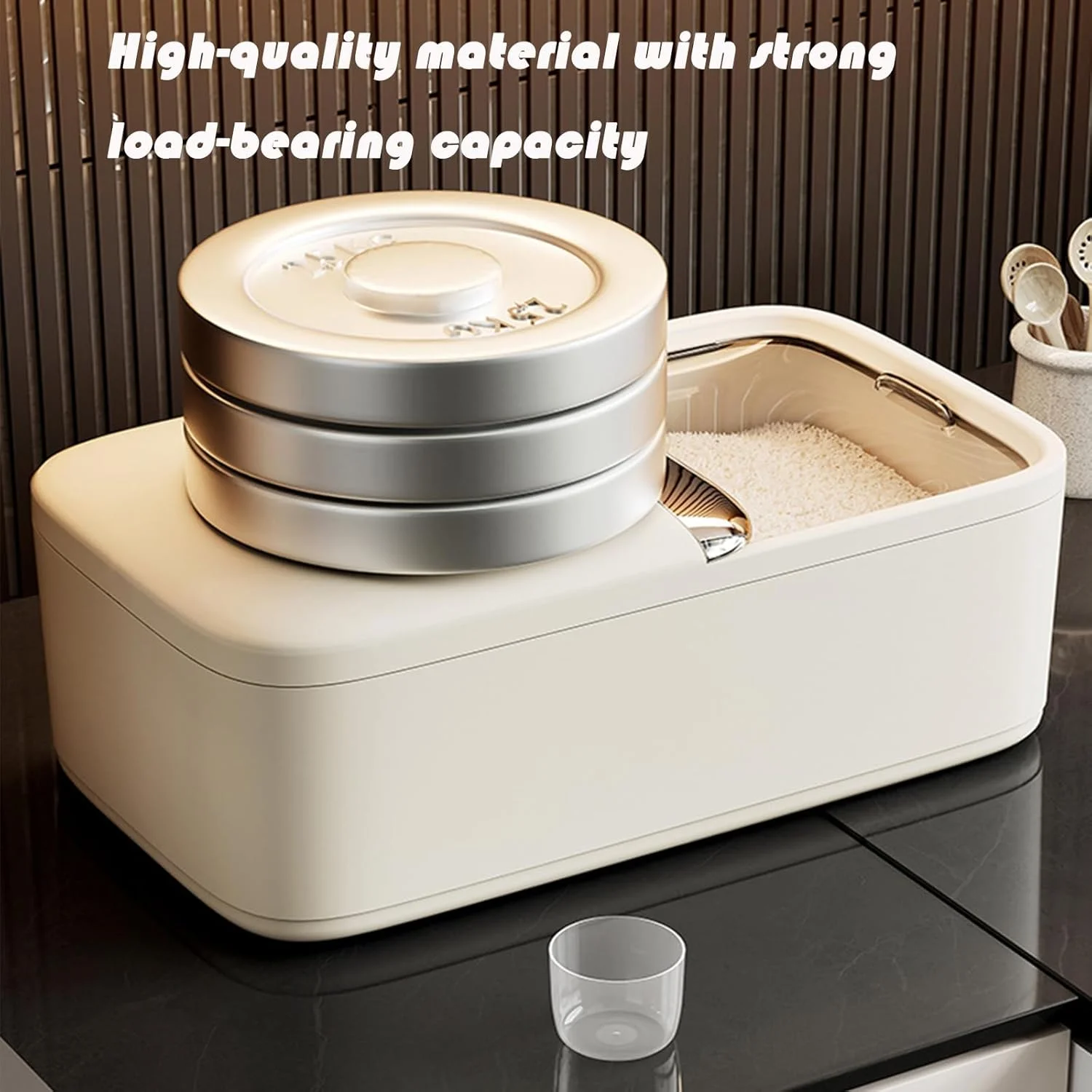 ظرف نگهداری برنج 5 کیلوگرمی، مخزن برنج با درب و پیمانه اندازه گیری، ظروف نگهداری غلات غذایی، ظروف نگهداری حبوبات، سطل پخش کننده غلات ضد رطوبت برای آشپزخانه، مناسب برای سویا، ذرت و جو دوسر ظرف نگهداری برنج 5 کیلوگرمی، مخزن برنج با درب و پیمانه اندازه گیری، ظروف نگهداری غلات غذایی، ظروف نگهداری حبوبات، سطل پخش کننده غلات ضد رطوبت برای آشپزخانه، مناسب برای سویا، ذرت و جو دوسر