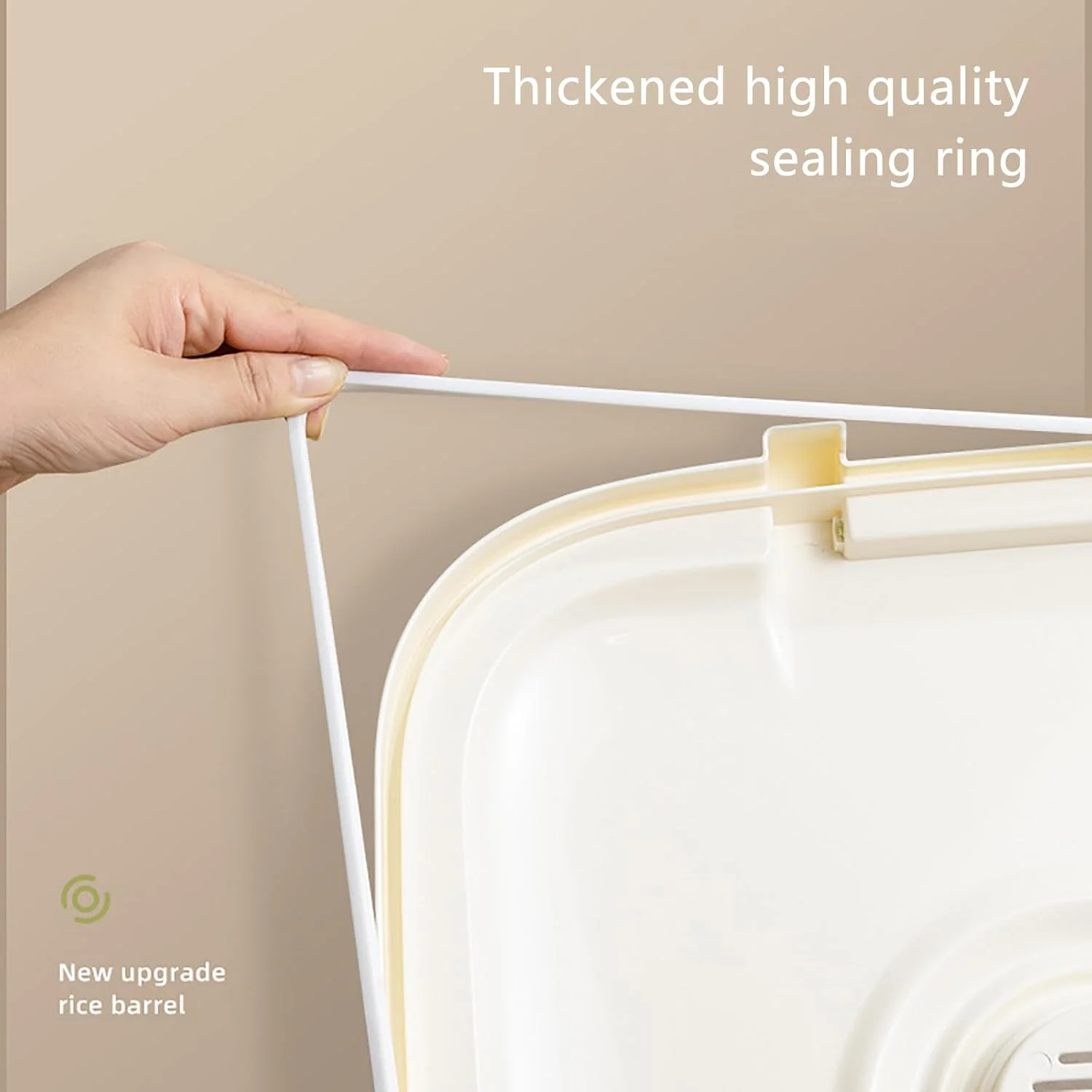 ظرف نگهداری برنج، ظرف غلات پلاستیکی قابل حمل برای آشپزخانه، حلقه آب بندی ضخیم شده، ضد آب و ضد گرد و غبار، سطل ذخیره سازی برای لوبیا، آرد، غذای حیوانات خانگی، 30 کیلوگرم، سفید ظرف نگهداری برنج، ظرف غلات پلاستیکی قابل حمل برای آشپزخانه، حلقه آب بندی ضخیم شده، ضد آب و ضد گرد و غبار، سطل ذخیره سازی برای لوبیا، آرد، غذای حیوانات خانگی، 30 کیلوگرم، سفید