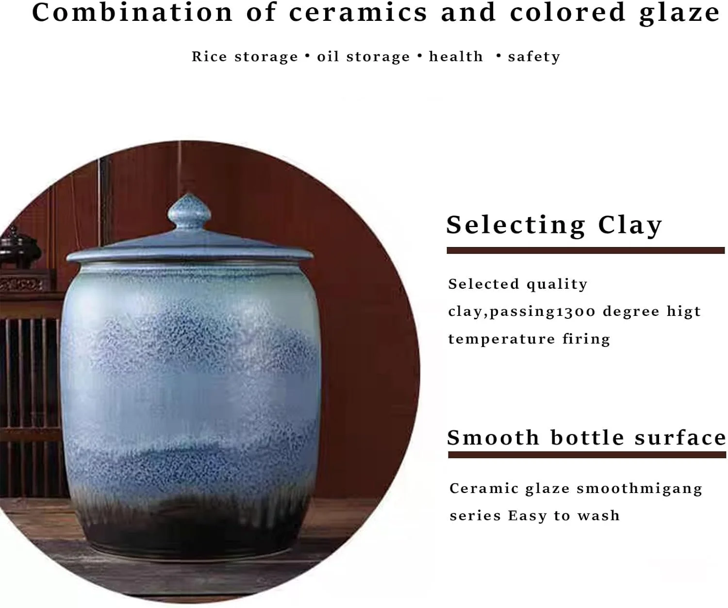 ظرف برنج، سطل برنج سرامیکی، ظرف نگهداری برنج با درب محکم، شیشه نگهداری مواد غذایی، ظرف نگهداری مواد غذایی برای آب نبات، کلوچه، آرد، برنج، غلات (10 کیلوگرم) ظرف برنج، سطل برنج سرامیکی، ظرف نگهداری برنج با درب محکم، شیشه نگهداری مواد غذایی، ظرف نگهداری مواد غذایی برای آب نبات، کلوچه، آرد، برنج، غلات (10 کیلوگرم)