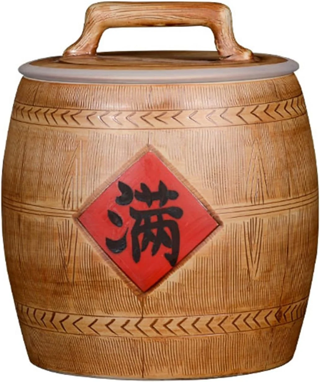 ظرف برنج سرامیکی، سطل برنج، کوزه غلات با درب، کوزه نگهداری برنج مهر و موم شده، مخزن نگهداری غلات، پخش کننده مواد غذایی، دکوراسیون کلاسیک منزل برای برنج، سویا، ذرت، تک رنگ - 30 * 29 سانتی متر / 11.8 * 11.4 اینچ ظرف برنج سرامیکی، سطل برنج، کوزه غلات با درب، کوزه نگهداری برنج مهر و موم شده، مخزن نگهداری غلات، پخش کننده مواد غذایی، دکوراسیون کلاسیک منزل برای برنج، سویا، ذرت، تک رنگ - 30 * 29 سانتی متر / 11.8 * 11.4 اینچ