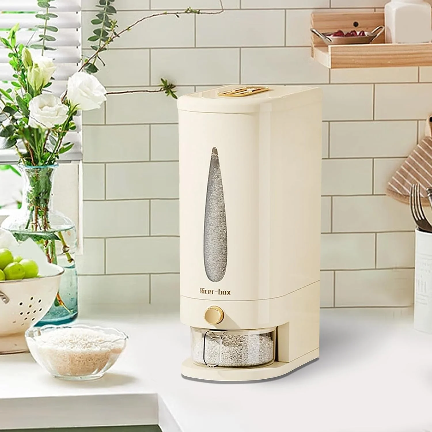 ظرف برنج، ظرف پخش کننده مواد غذایی با درب، نگهدارنده غلات خشک خانگی مهر و موم شده و ضد هوا برای سازماندهی انبار آشپزخانه ظرف برنج، ظرف پخش کننده مواد غذایی با درب، نگهدارنده غلات خشک خانگی مهر و موم شده و ضد هوا برای سازماندهی انبار آشپزخانه