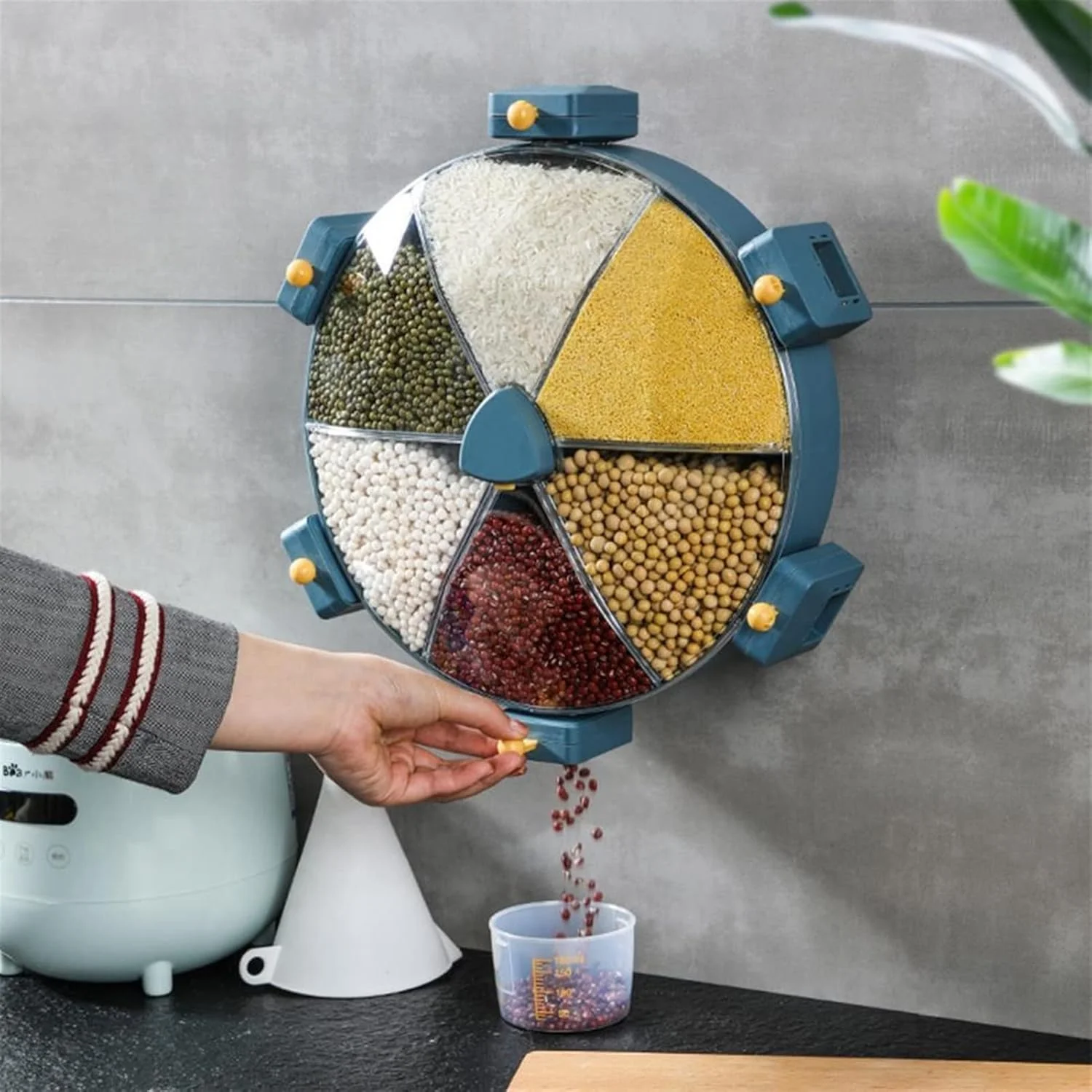 ظرف نگهداری برنج، سطل برنج خلاقانه و کاربردی با ظرفیت بزرگ، ظرف نگهداری غلات، جعبه نگهداری دانه برای خانه (رنگ: سفید) ظرف نگهداری برنج، سطل برنج خلاقانه و کاربردی با ظرفیت بزرگ، ظرف نگهداری غلات، جعبه نگهداری دانه برای خانه (رنگ: سفید)