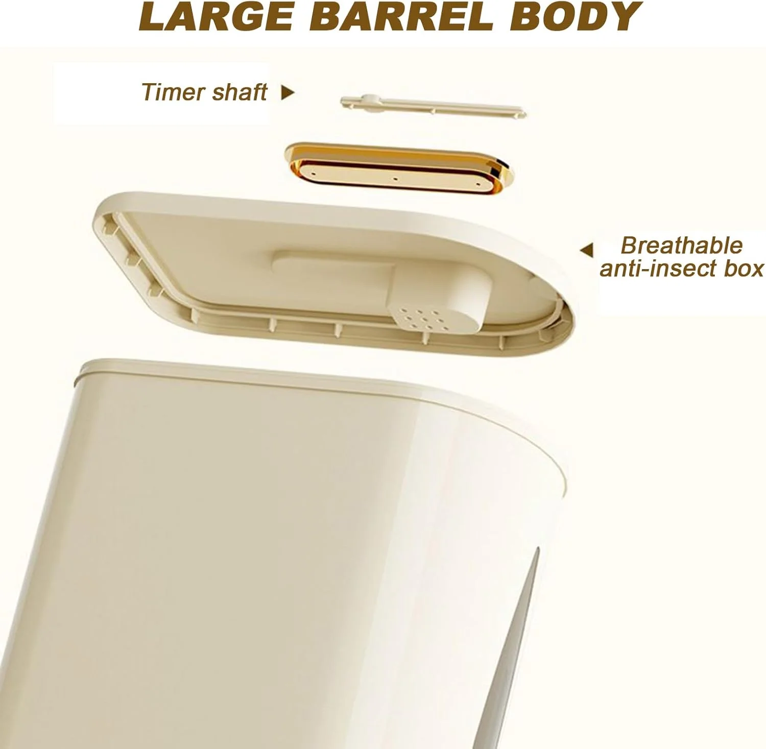 ظرف برنج، ظرف پخش کننده مواد غذایی با درب، نگهدارنده غلات خشک خانگی مهر و موم شده و ضد هوا برای سازماندهی انبار آشپزخانه ظرف برنج، ظرف پخش کننده مواد غذایی با درب، نگهدارنده غلات خشک خانگی مهر و موم شده و ضد هوا برای سازماندهی انبار آشپزخانه