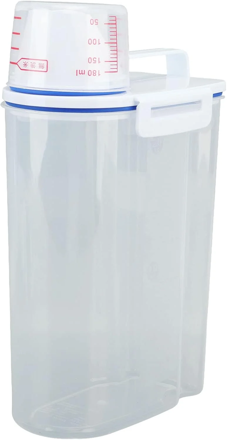 ظرف غلات، ظرف برنج با دهانه خروجی، ظرف نگهداری برنج مقاوم در برابر حرارت برای آشپزخانه (2 کیلوگرم سفید)