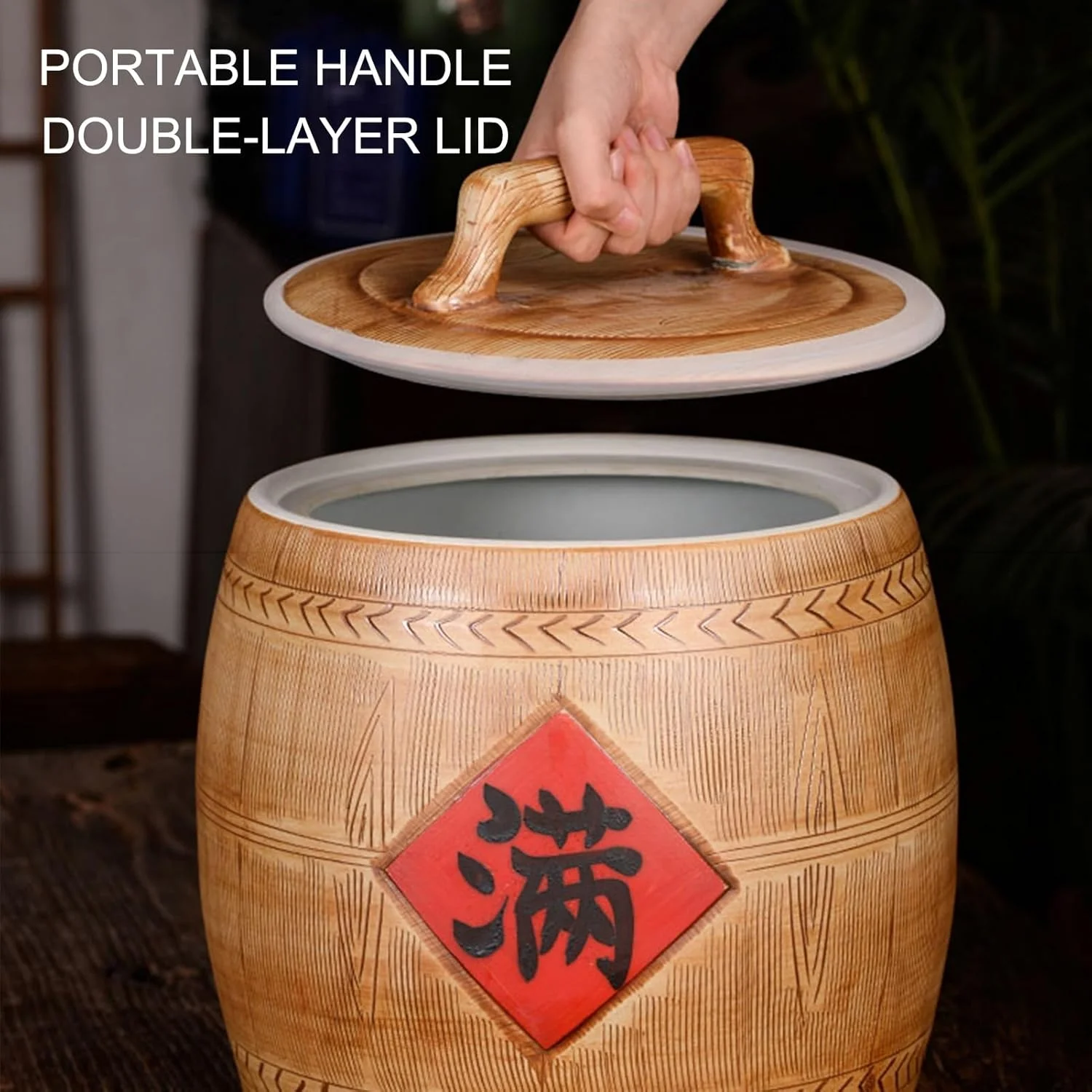 ظرف برنج سرامیکی، سطل برنج، کوزه غلات با درب، کوزه نگهداری برنج مهر و موم شده، مخزن نگهداری غلات، پخش کننده مواد غذایی، دکوراسیون کلاسیک منزل برای برنج، سویا، ذرت، تک رنگ - 30 * 29 سانتی متر / 11.8 * 11.4 اینچ ظرف برنج سرامیکی، سطل برنج، کوزه غلات با درب، کوزه نگهداری برنج مهر و موم شده، مخزن نگهداری غلات، پخش کننده مواد غذایی، دکوراسیون کلاسیک منزل برای برنج، سویا، ذرت، تک رنگ - 30 * 29 سانتی متر / 11.8 * 11.4 اینچ