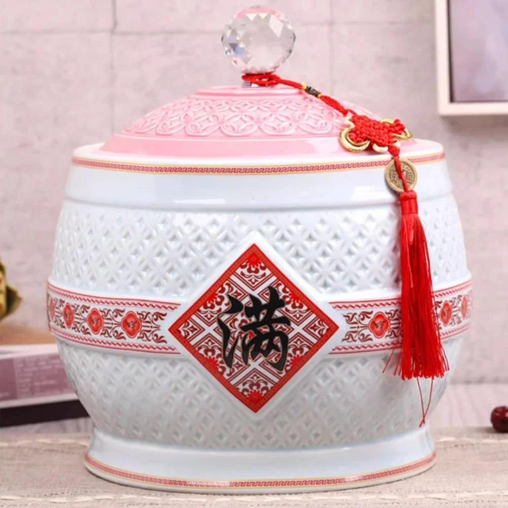 ظروف سرامیکی نگهداری برنج، سطل نگهداری مواد غذایی، جعبه نگهداری برنج، مخزن غلات با درب، طراحی چینی سطل برنج (10 کیلوگرم) (تک رنگ 5 کیلوگرم) ظروف سرامیکی نگهداری برنج، سطل نگهداری مواد غذایی، جعبه نگهداری برنج، مخزن غلات با درب، طراحی چینی سطل برنج (10 کیلوگرم) (تک رنگ 5 کیلوگرم)