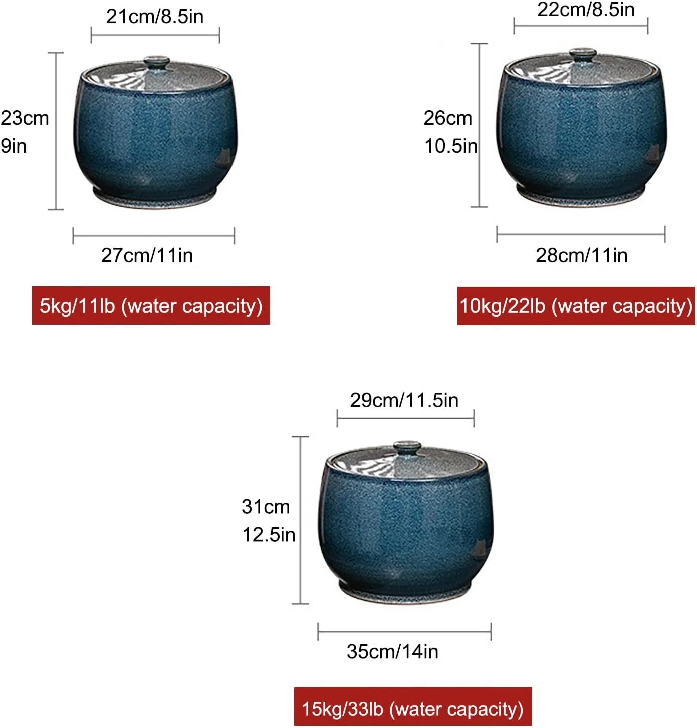 ظرف سرامیکی نگهداری برنج با درب، مخزن غلات، ظروف نگهداری مواد غذایی، سطل، جعبه نگهداری برنج خانگی، ظرف بزرگ نگهداری مواد غذایی برای آرد برنج، غذای حیوانات خانگی، آبی - 27 * 23 سانتی متر / 11/9 اینچ ظرف سرامیکی نگهداری برنج با درب، مخزن غلات، ظروف نگهداری مواد غذایی، سطل، جعبه نگهداری برنج خانگی، ظرف بزرگ نگهداری مواد غذایی برای آرد برنج، غذای حیوانات خانگی، آبی - 27 * 23 سانتی متر / 11/9 اینچ
