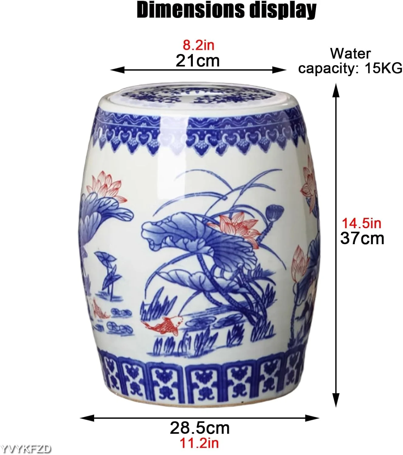 ظرف برنج سرامیکی استوانه ای بزرگ با درب، محفظه نگهداری مواد غذایی، جعبه نگهداری برنج، ظرف کلاسیک برنج، شیشه نگهداری مواد غذایی برای آرد و شکر، تک رنگ - 15 کیلوگرم A ظرف برنج سرامیکی استوانه ای بزرگ با درب، محفظه نگهداری مواد غذایی، جعبه نگهداری برنج، ظرف کلاسیک برنج، شیشه نگهداری مواد غذایی برای آرد و شکر، تک رنگ - 15 کیلوگرم A