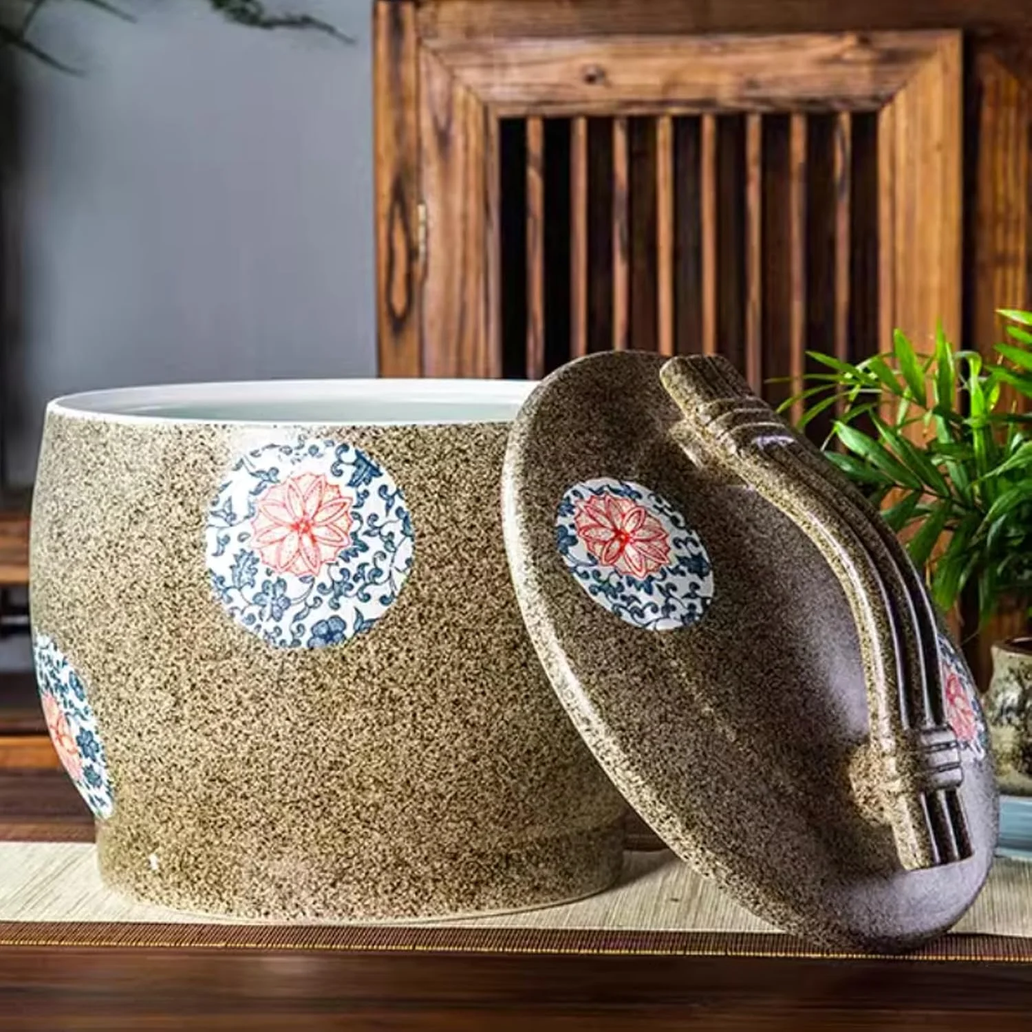 ظرف برنج سرامیکی رترو، استوانه برنج سرامیکی آشپزخانه با درب، ظرف نگهداری مواد غذایی مهر و موم شده، ظرف برنج، جا برنجی چینی، برای ذرت، قهوه (C 5 کیلوگرم) ظرف برنج سرامیکی رترو، استوانه برنج سرامیکی آشپزخانه با درب، ظرف نگهداری مواد غذایی مهر و موم شده، ظرف برنج، جا برنجی چینی، برای ذرت، قهوه (C 5 کیلوگرم)