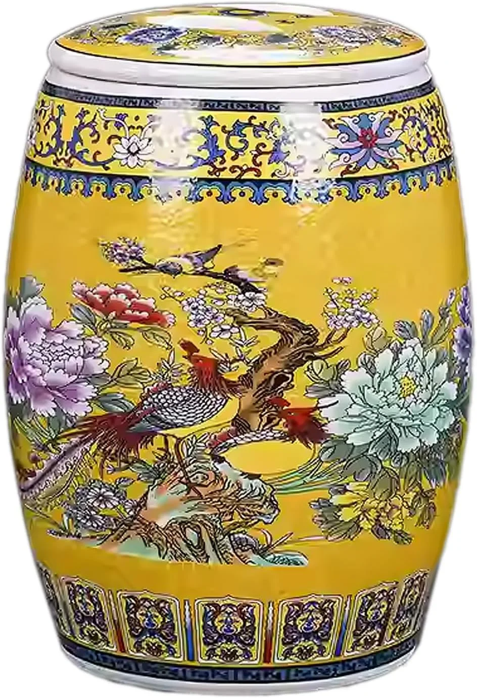 ظرف سرامیکی نگهداری برنج، سطل بزرگ برنج، ظروف نگهداری مواد غذایی، جعبه نگهداری برنج، سطل نگهداری غلات با درب، جعبه نگهداری برنج مهر و موم شده 5 کیلوگرم/10 کیلوگرم/15 کیلوگرم/25 کیلوگرم (زرد، 15 کیلوگرم) (سبز 25 کیلوگرم) (زرد