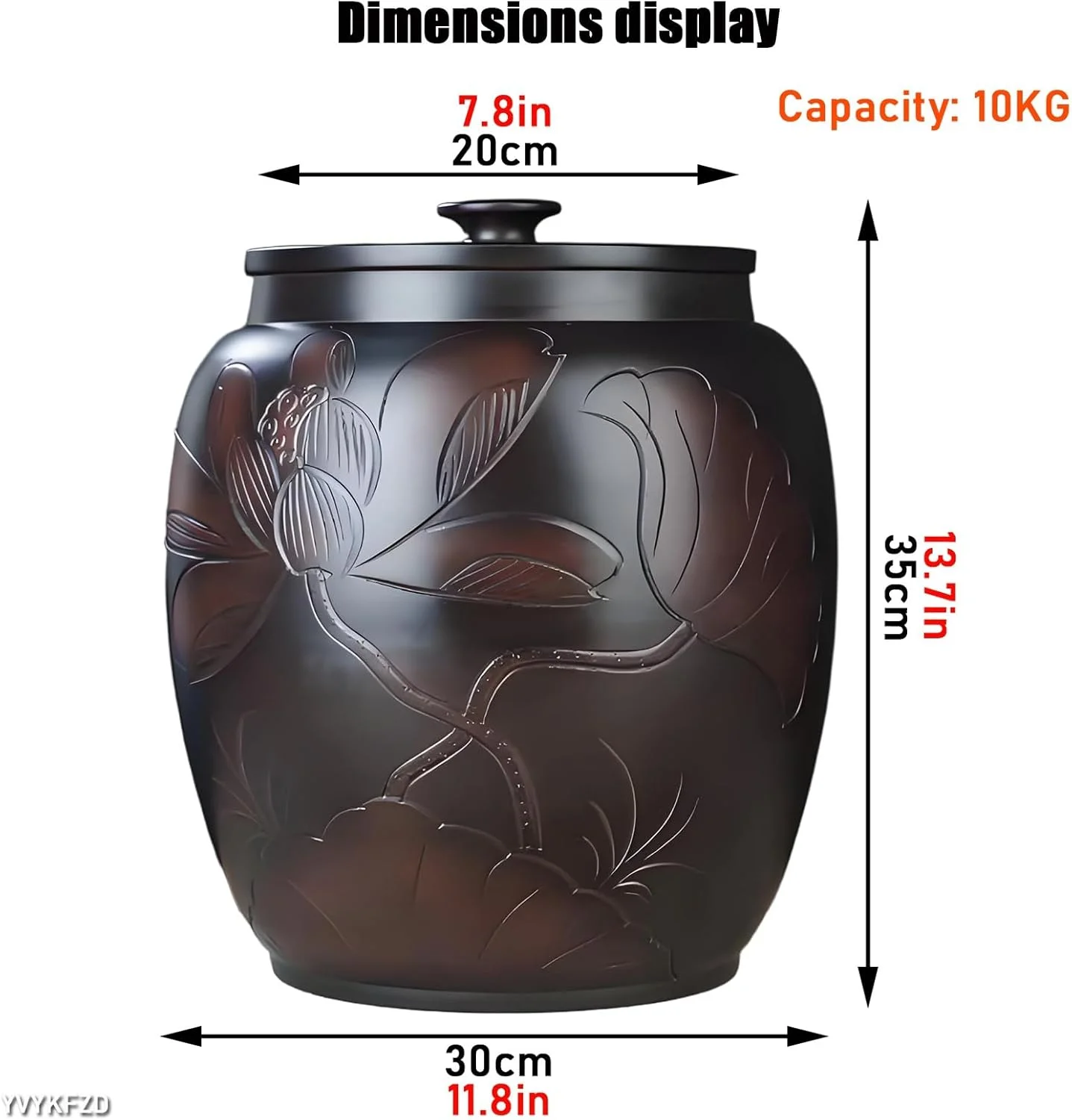 سیلندر برنج سرامیکی خانگی، سطل برنج سرامیکی با درب، ظرف نگهداری برنج چینی، جعبه نگهداری برنج، ظرف برنج مزرعه، شیشه نگهداری مواد غذایی برای آرد، یک رنگ - 10 کیلوگرم سیلندر برنج سرامیکی خانگی، سطل برنج سرامیکی با درب، ظرف نگهداری برنج چینی، جعبه نگهداری برنج، ظرف برنج مزرعه، شیشه نگهداری مواد غذایی برای آرد، یک رنگ - 10 کیلوگرم