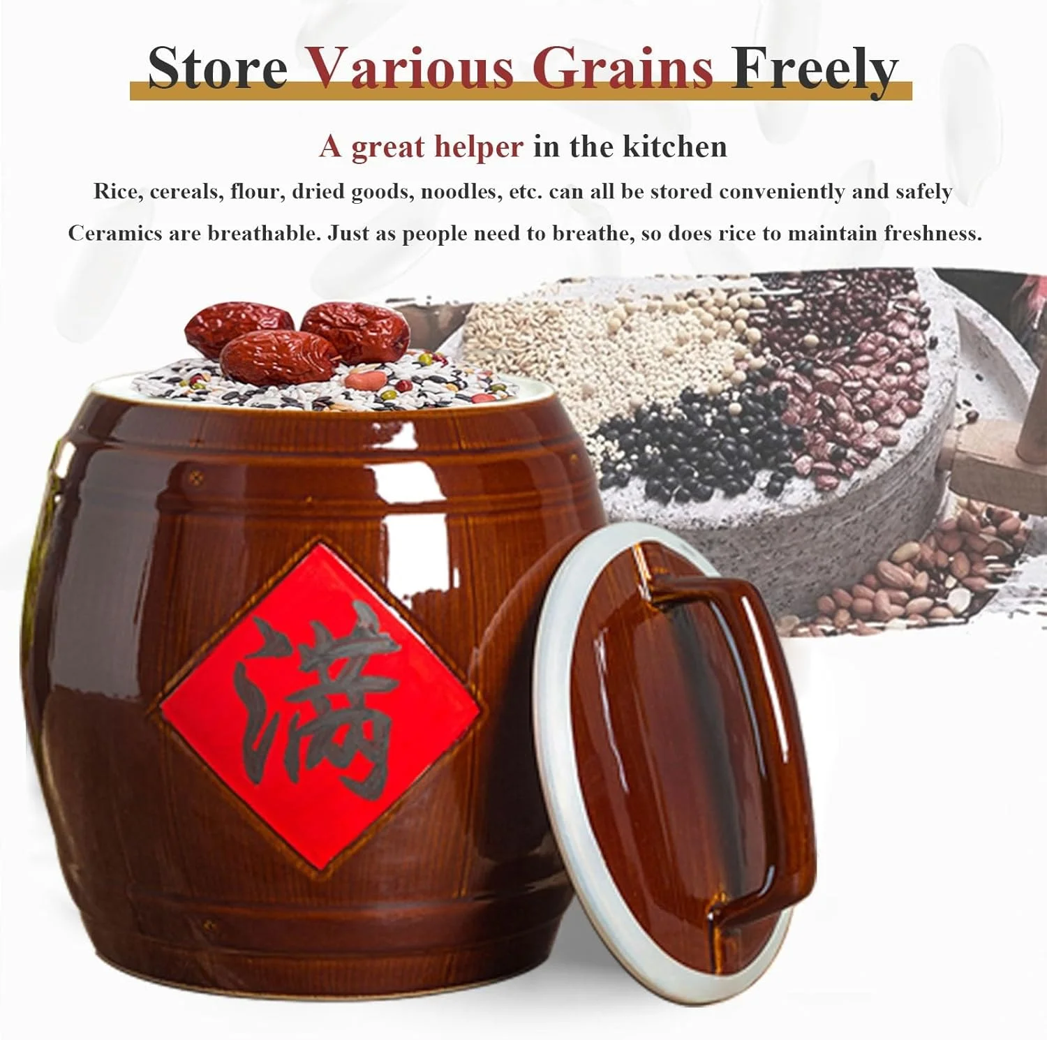 ظرف سرامیکی نگهداری مواد غذایی، ظرف کلاسیک نگهداری برنج، ظروف دربسته مواد غذایی، سطل سرامیکی برنج با درب، ظرف سرامیکی پخش کننده برنج، ظرف نگهداری مواد غذایی برای برنج، آرد، غذای حیوانات خانگی ظرف سرامیکی نگهداری مواد غذایی، ظرف کلاسیک نگهداری برنج، ظروف دربسته مواد غذایی، سطل سرامیکی برنج با درب، ظرف سرامیکی پخش کننده برنج، ظرف نگهداری مواد غذایی برای برنج، آرد، غذای حیوانات خانگی