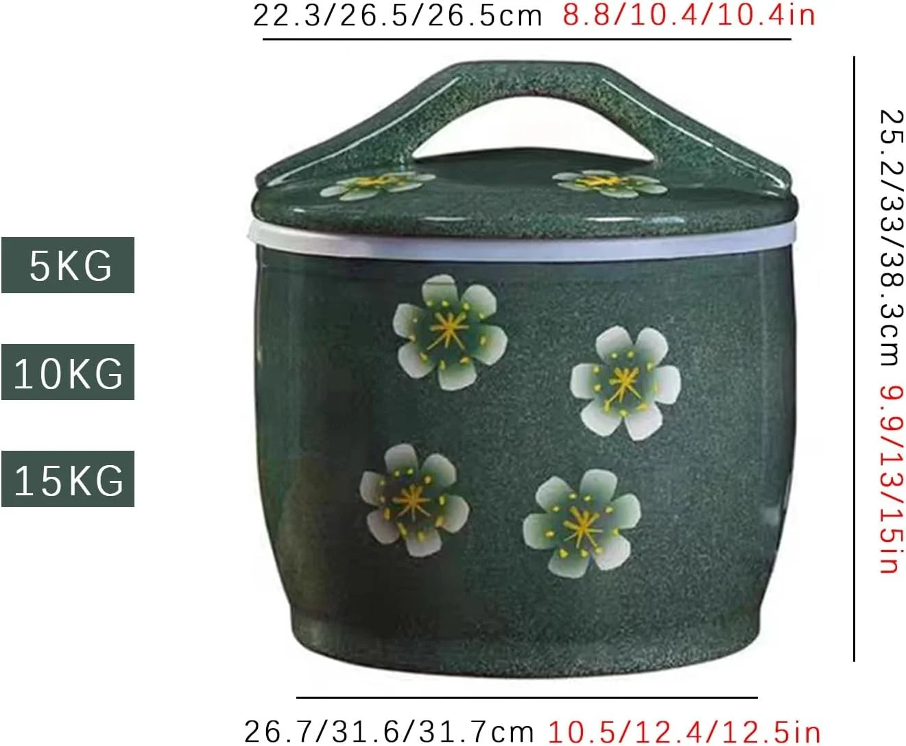 ظرف برنج سرامیکی، مخزن برنج، ظرف نگهداری برنج با درب، ظرف نگهداری مواد غذایی کلاسیک، شیشه نگهداری مواد غذایی، برای آرد، آجیل، چای، غلات (5 کیلوگرم) ظرف برنج سرامیکی، مخزن برنج، ظرف نگهداری برنج با درب، ظرف نگهداری مواد غذایی کلاسیک، شیشه نگهداری مواد غذایی، برای آرد، آجیل، چای، غلات (5 کیلوگرم)