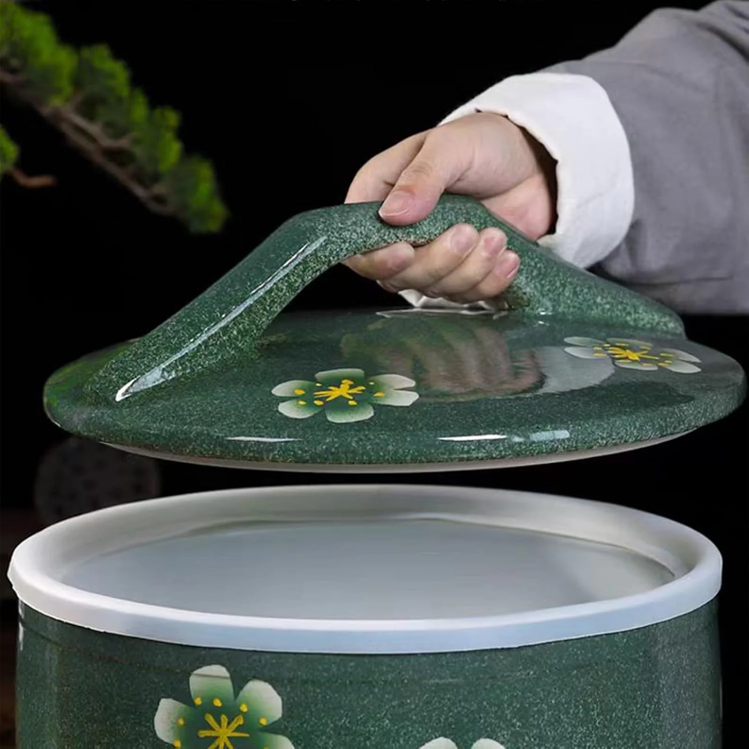 ظرف برنج سرامیکی، مخزن برنج، ظرف نگهداری برنج با درب، ظرف نگهداری مواد غذایی کلاسیک، شیشه نگهداری مواد غذایی، برای آرد، آجیل، چای، غلات (5 کیلوگرم) ظرف برنج سرامیکی، مخزن برنج، ظرف نگهداری برنج با درب، ظرف نگهداری مواد غذایی کلاسیک، شیشه نگهداری مواد غذایی، برای آرد، آجیل، چای، غلات (5 کیلوگرم)