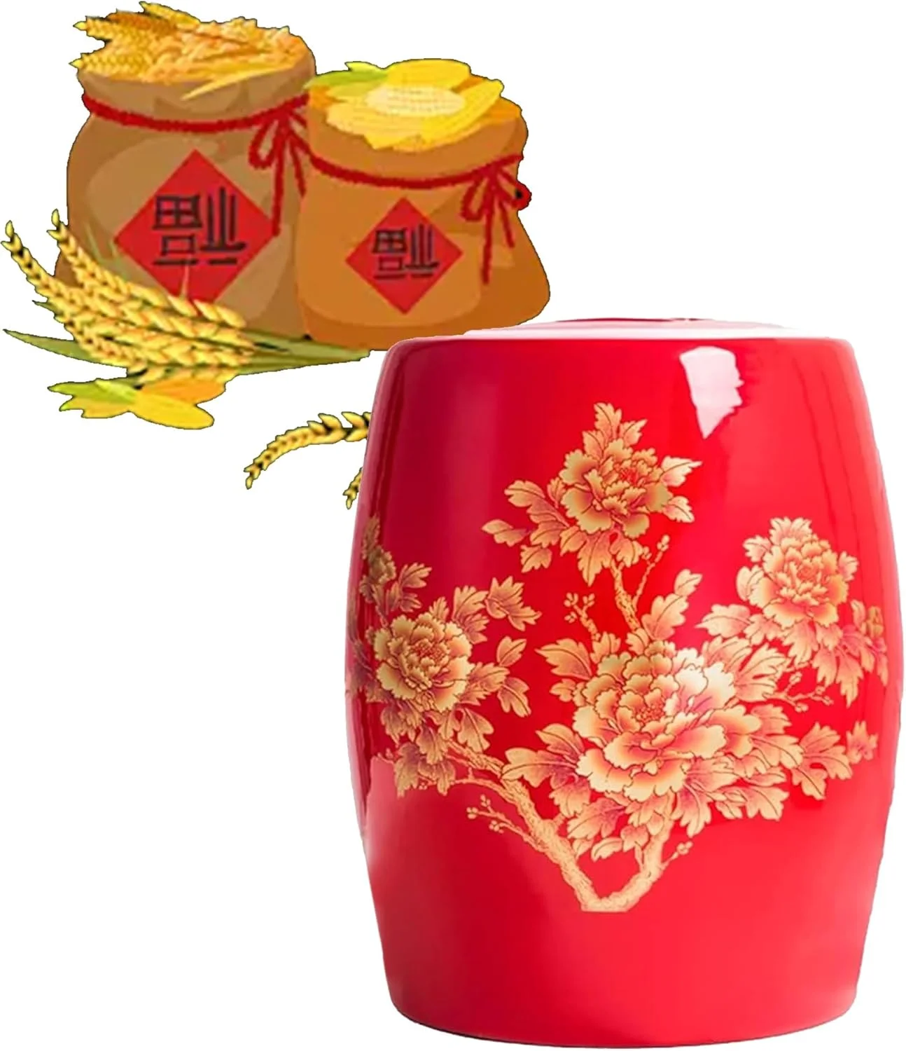 ظرف سرامیکی نگهداری مواد غذایی، ظرف نگهداری برنج، سطل نگهداری غلات، جعبه سرامیکی نگهداری برنج، ظرف برنج مهر و موم شده، ظرف برنج غلات برای آرد، کالاهای پخت، غلات، تنقلات