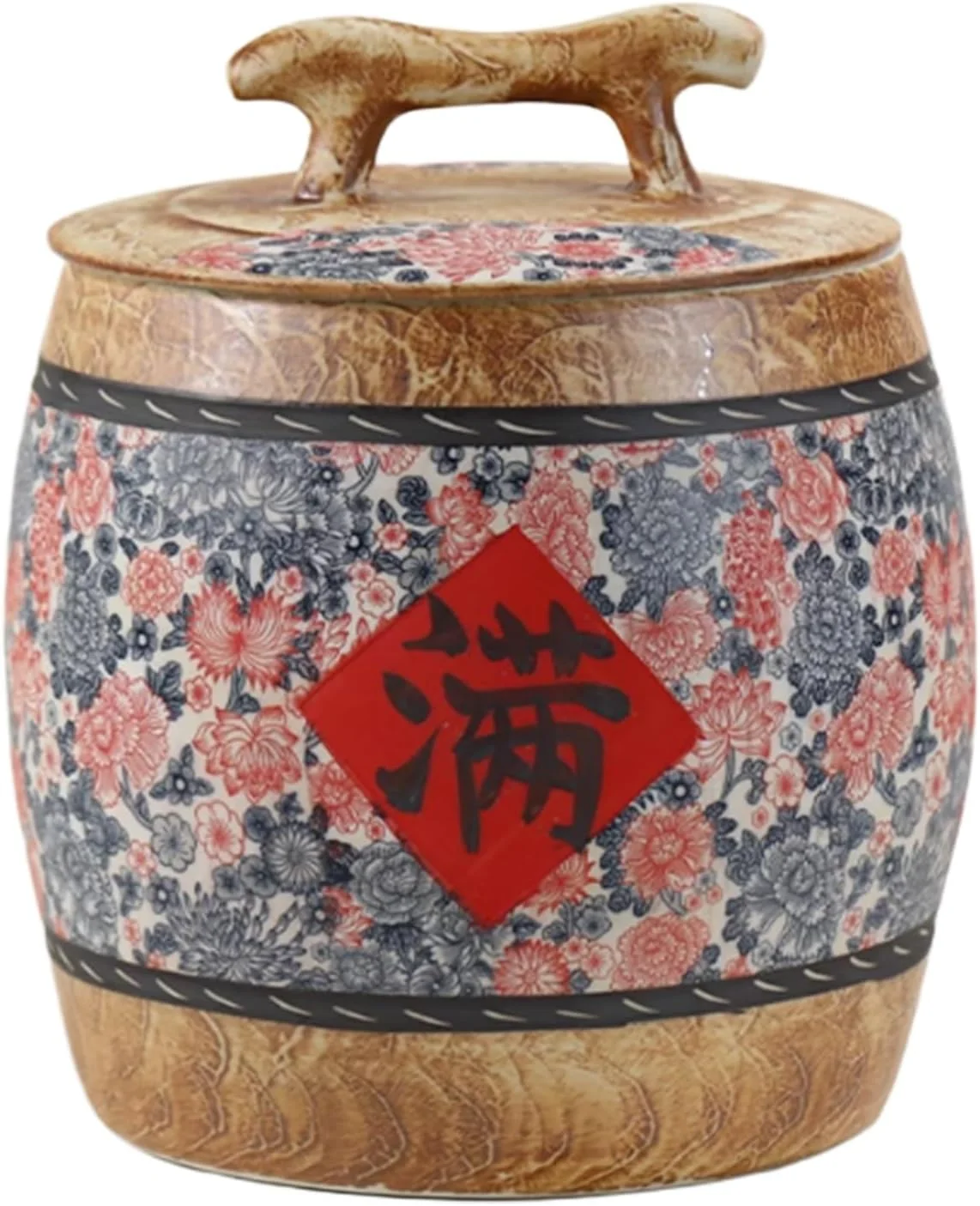 ظرف برنج سرامیکی استوانه ای، سطل برنج سرامیکی چینی با درب، جعبه نگهداری برنج، ظرف برنج رترو، شیشه نگهداری مواد غذایی برای قهوه و شکر، تک رنگ - 5 کیلوگرم A ظرف برنج سرامیکی استوانه ای، سطل برنج سرامیکی چینی با درب، جعبه نگهداری برنج، ظرف برنج رترو، شیشه نگهداری مواد غذایی برای قهوه و شکر، تک رنگ - 5 کیلوگرم A