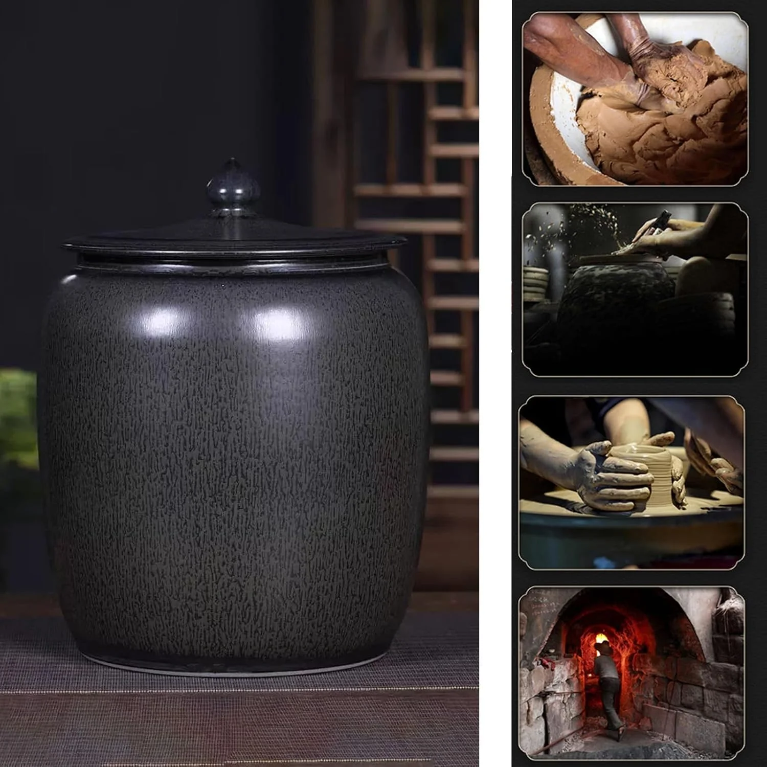 ظرف برنج سرامیکی، شیشه نگهداری مواد غذایی و ظرف برنج سرامیکی با درب، ظرف نگهداری برنج، شیشه درب دار مهر و موم شده آشپزخانه، پخش کننده غلات برای آرد، برنج، آجیل، تنقلات (25 کیلوگرم) ظرف برنج سرامیکی، شیشه نگهداری مواد غذایی و ظرف برنج سرامیکی با درب، ظرف نگهداری برنج، شیشه درب دار مهر و موم شده آشپزخانه، پخش کننده غلات برای آرد، برنج، آجیل، تنقلات (25 کیلوگرم)