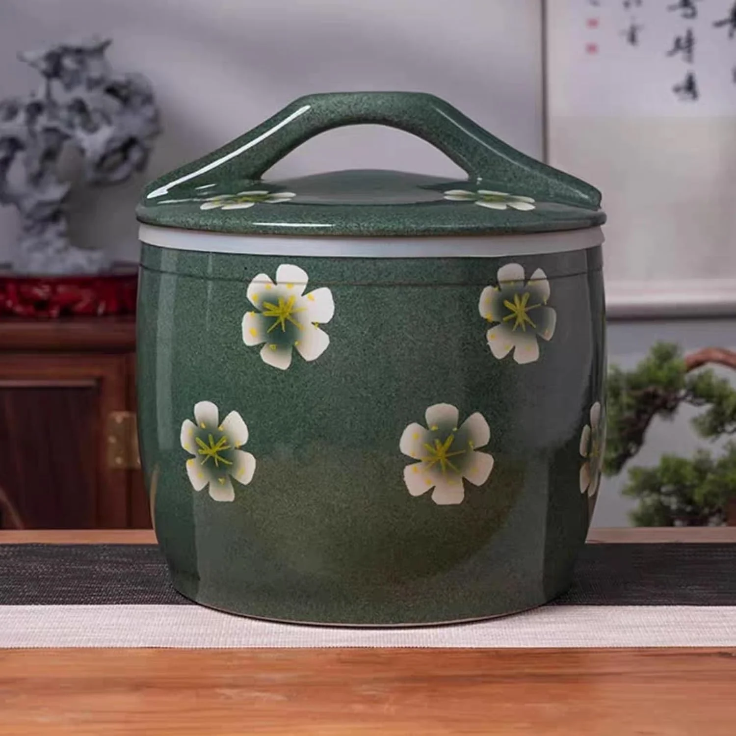 ظرف برنج سرامیکی، مخزن برنج، ظرف نگهداری برنج با درب، ظرف نگهداری مواد غذایی کلاسیک، شیشه نگهداری مواد غذایی، برای آرد، آجیل، چای، غلات (5 کیلوگرم) ظرف برنج سرامیکی، مخزن برنج، ظرف نگهداری برنج با درب، ظرف نگهداری مواد غذایی کلاسیک، شیشه نگهداری مواد غذایی، برای آرد، آجیل، چای، غلات (5 کیلوگرم)