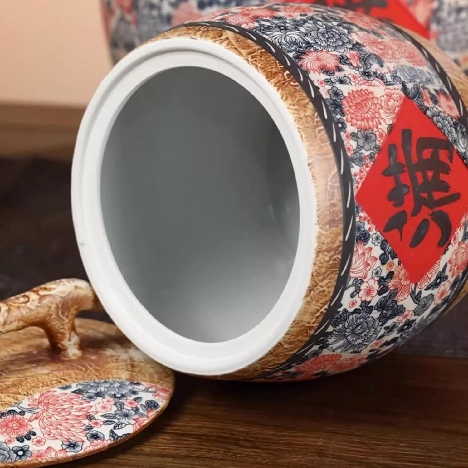 ظرف برنج سرامیکی استوانه ای، سطل برنج سرامیکی چینی با درب، جعبه نگهداری برنج، ظرف برنج رترو، شیشه نگهداری مواد غذایی برای قهوه و شکر، تک رنگ - 5 کیلوگرم A ظرف برنج سرامیکی استوانه ای، سطل برنج سرامیکی چینی با درب، جعبه نگهداری برنج، ظرف برنج رترو، شیشه نگهداری مواد غذایی برای قهوه و شکر، تک رنگ - 5 کیلوگرم A