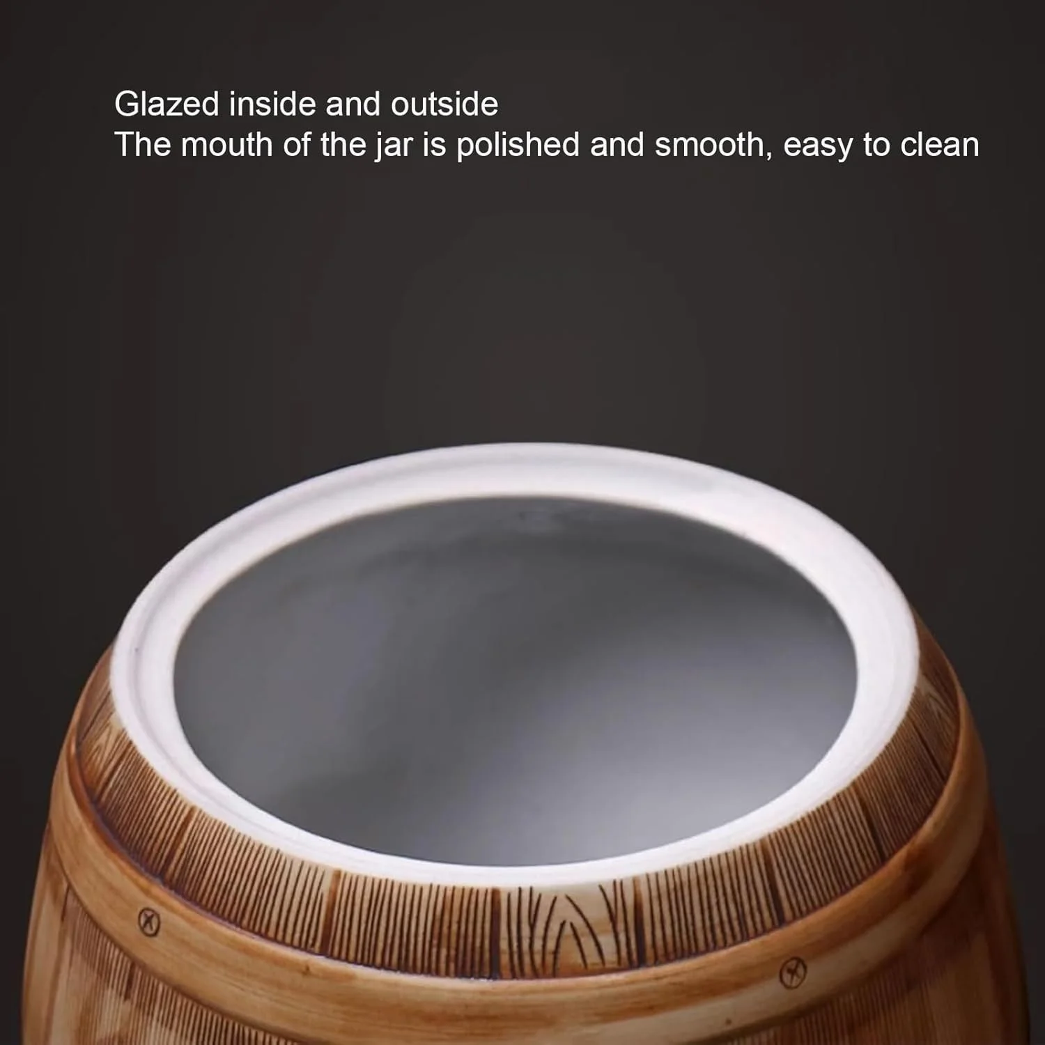 ظرف برنج سرامیکی، محفظه برنج، ظرف برنج سرامیکی با درب، ظرف نگهداری مواد غذایی، مناسب برای جعبه نگهداری دانه ذرت (33 * 27.5 * 17.5 سانتی متر)