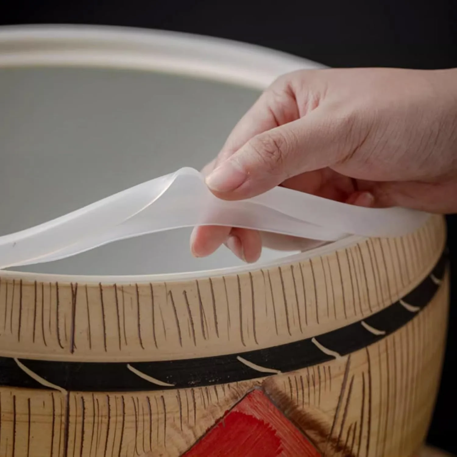 ظرف برنج سرامیکی، استوانه برنج سرامیکی با درب، ظرف نگهداری برنج به سبک چینی، ظرف نگهداری مواد غذایی آشپزخانه، مناسب برای آرد، آجیل، تنقلات (10 کیلوگرم مدل A)