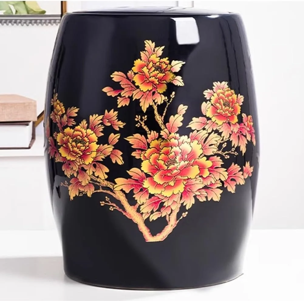 ظرف سرامیکی نگهداری مواد غذایی، ظرف نگهداری برنج، سطل سرامیکی برنج، جعبه نگهداری برنج، ظرف برنج مهر و موم شده، ظرف غلات و برنج برای آشپزخانه (قرمز، 25 کیلوگرم) (مشکی 15 کیلوگرم)