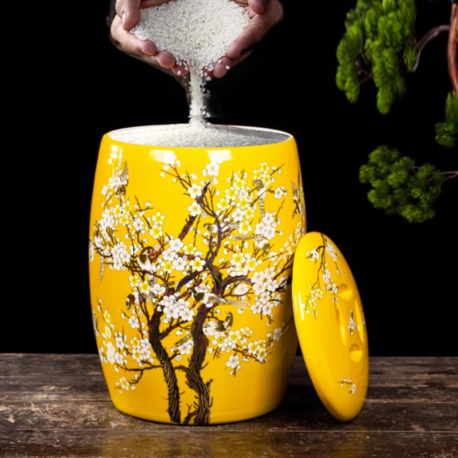 Ceramic Rice Container Food Storage Container Ceramic Rice Bucket with Lid Household Ceramic Rice Cylinder Rice Storage Container Food Storage Jar for Flour,Red B 17.5kg Ceramic Rice Container Food Storage Container Ceramic Rice Bucket with Lid Household Ceramic Rice Cylinder Rice Storage Container Food Storage Jar for Flour,Red B 17.5kg