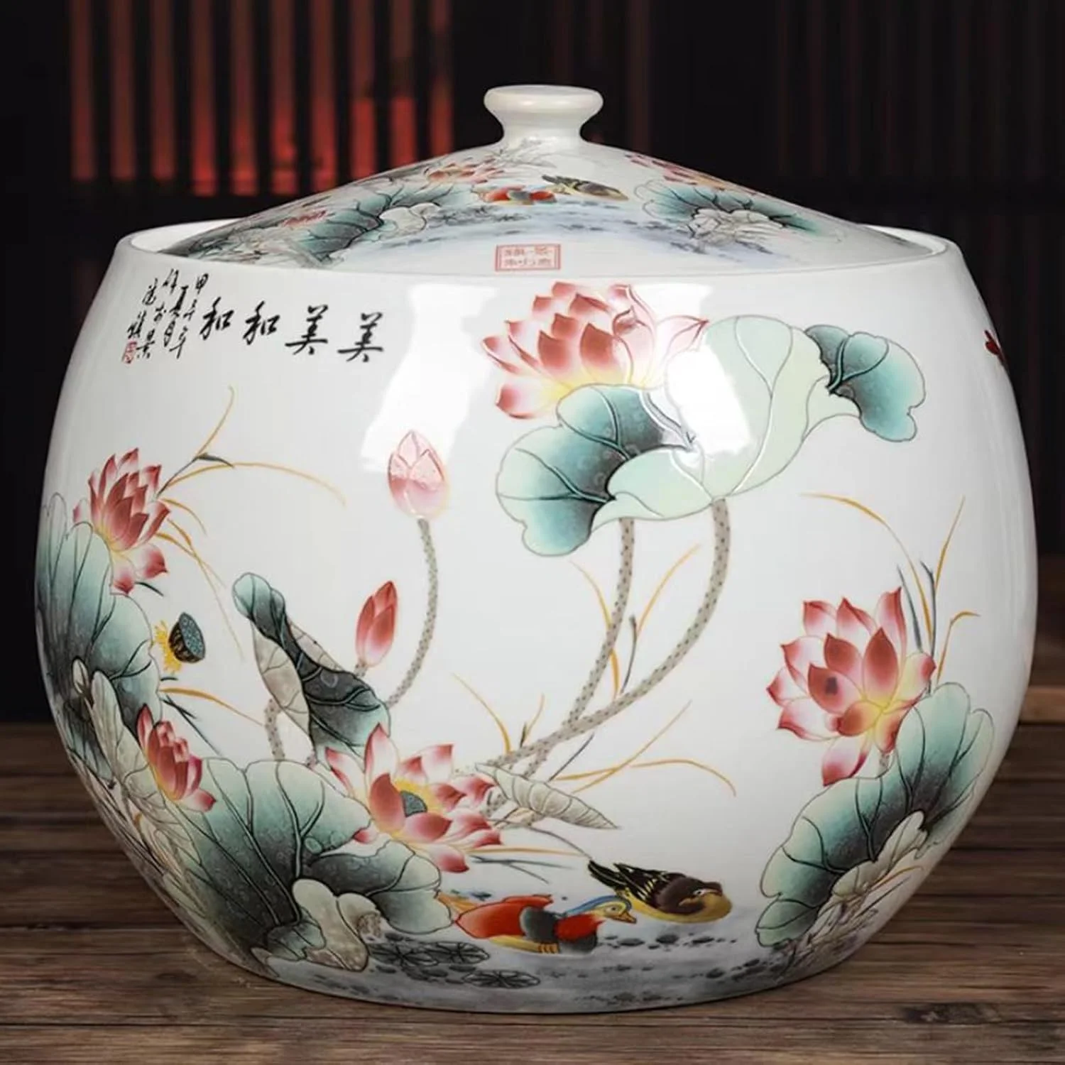 ظرف برنج سرامیکی، محفظه برنج، استوانه برنج سرامیکی، ظرف نگهداری غلات با درب، ظرف ذخیره برنج، پخش کننده مواد غذایی (مدل J) ظرف برنج سرامیکی، محفظه برنج، استوانه برنج سرامیکی، ظرف نگهداری غلات با درب، ظرف ذخیره برنج، پخش کننده مواد غذایی (مدل J)