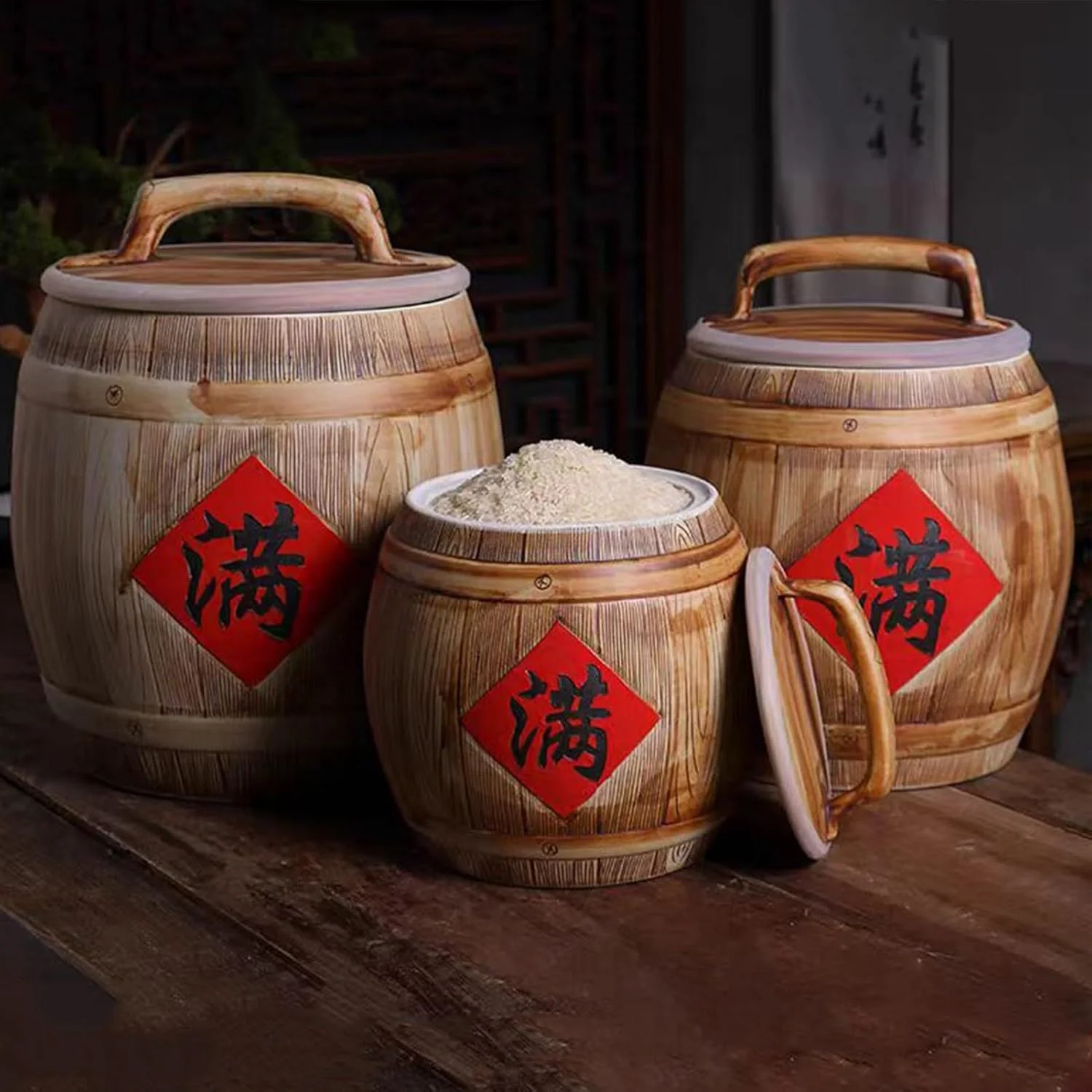 ظرف برنج سرامیکی، مخزن برنج، ظرف نگهداری برنج، ظرف نگهداری مواد غذایی، ظروف نگهداری غلات درب دار، ظروف نگهداری بزرگ (5 کیلوگرم) ظرف برنج سرامیکی، مخزن برنج، ظرف نگهداری برنج، ظرف نگهداری مواد غذایی، ظروف نگهداری غلات درب دار، ظروف نگهداری بزرگ (5 کیلوگرم)