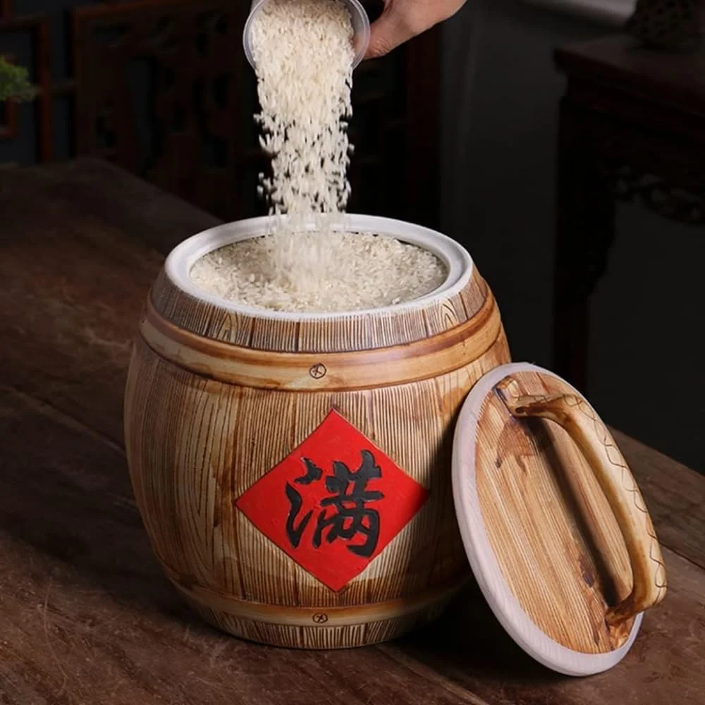 ظرف برنج سرامیکی BAZAC Zhirong، ظرف نگهداری برنج خانگی مهر و موم شده، سطل نگهداری غلات با ظرفیت بزرگ، نگهداری مواد غذایی خشک (رنگ: قهوه ای، اندازه: 23 * 14.5 * 27 سانتی متر) ظرف برنج سرامیکی BAZAC Zhirong، ظرف نگهداری برنج خانگی مهر و موم شده، سطل نگهداری غلات با ظرفیت بزرگ، نگهداری مواد غذایی خشک (رنگ: قهوه ای، اندازه: 23 * 14.5 * 27 سانتی متر)