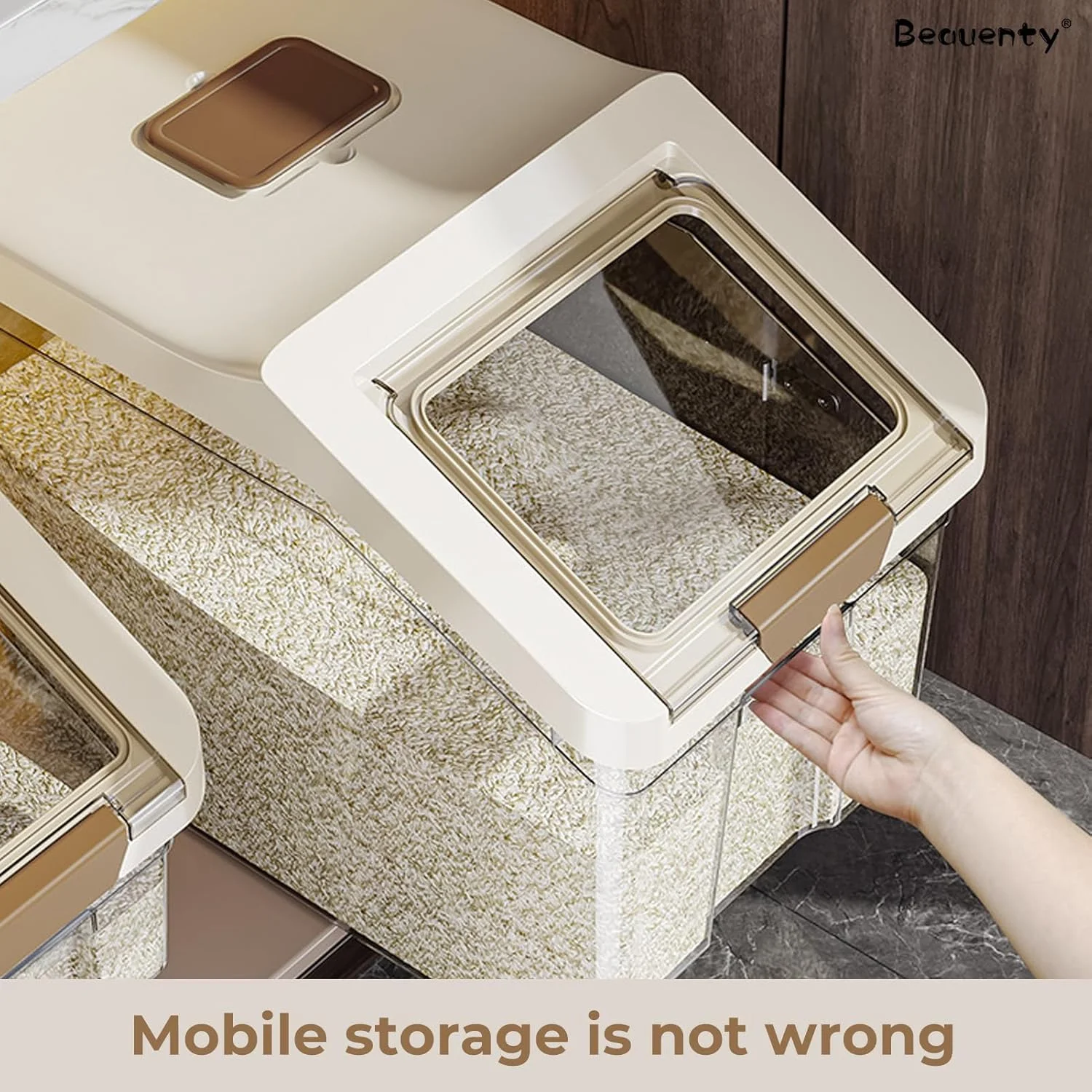 ظرف نگهداری برنج Beauenty، جعبه نگهداری برنج درب دار، جعبه نگهداری مواد غذایی خشک 10 کیلوگرمی/15 کیلوگرمی، بدون BPA (10 کیلوگرم، سفید) ظرف نگهداری برنج Beauenty، جعبه نگهداری برنج درب دار، جعبه نگهداری مواد غذایی خشک 10 کیلوگرمی/15 کیلوگرمی، بدون BPA (10 کیلوگرم، سفید)