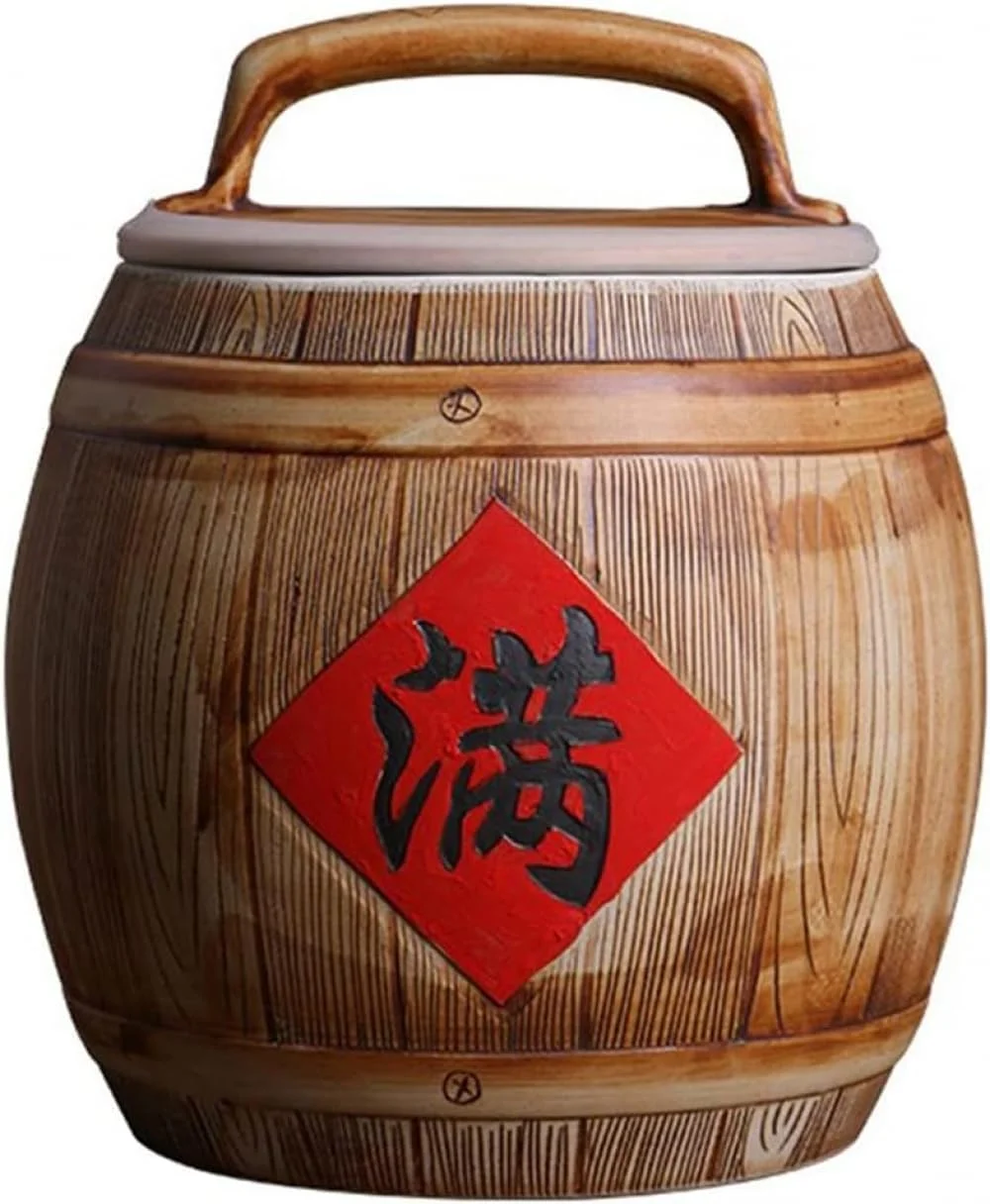 ظرف برنج سرامیکی BAZAC Zhirong، ظرف نگهداری برنج خانگی، ظرف نگهداری غلات مهر و موم شده، سطل نگهداری غلات با ظرفیت بزرگ، نگهداری مواد غذایی خشک (رنگ: قهوه ای، اندازه: 23 * 14.5 * 27 سانتی متر) ظرف برنج سرامیکی BAZAC Zhirong، ظرف نگهداری برنج خانگی، ظرف نگهداری غلات مهر و موم شده، سطل نگهداری غلات با ظرفیت بزرگ، نگهداری مواد غذایی خشک (رنگ: قهوه ای، اندازه: 23 * 14.5 * 27 سانتی متر)