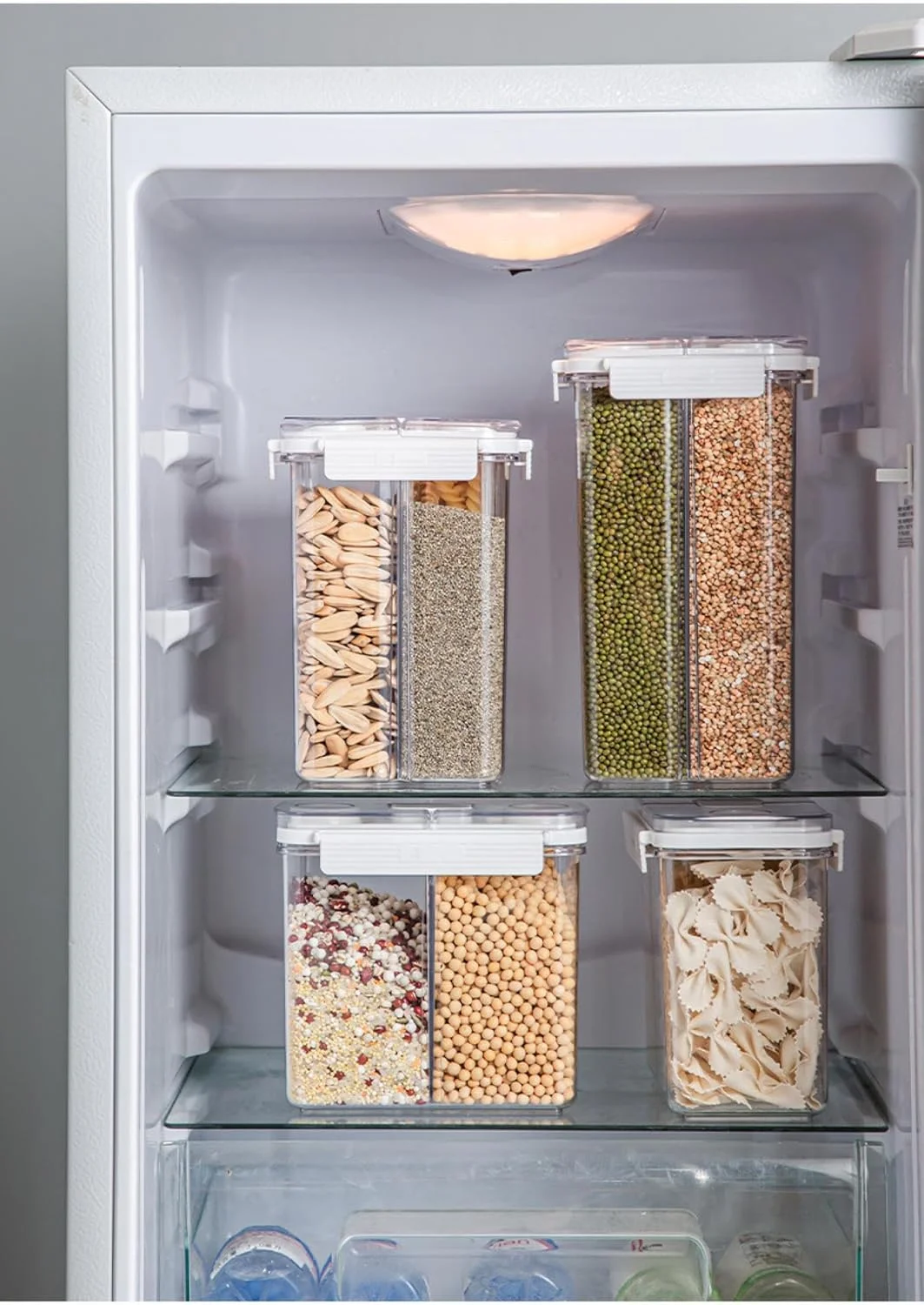 ظرف نگهداری غلات چند محفظه ای با ظرفیت بالا Azonee، پخش کننده آسان غلات، نگهداری مواد غذایی در آشپزخانه، بطری پلاستیکی نگهداری غلات، جعبه مهر و موم شده چند منظوره مواد غذایی ظرف نگهداری غلات چند محفظه ای با ظرفیت بالا Azonee، پخش کننده آسان غلات، نگهداری مواد غذایی در آشپزخانه، بطری پلاستیکی نگهداری غلات، جعبه مهر و موم شده چند منظوره مواد غذایی