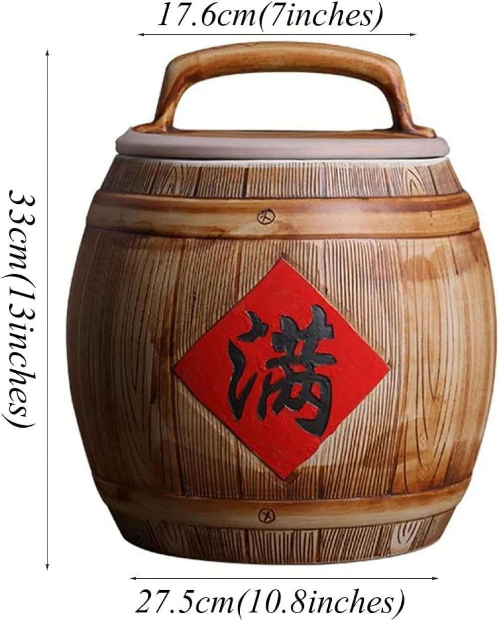 ظرف برنج سرامیکی BAZAC Zhirong، ظرف نگهداری برنج خانگی مهر و موم شده، سطل نگهداری غلات با ظرفیت بالا، نگهداری مواد غذایی خشک (رنگ: قهوه ای، اندازه: 23 * 14.5 * 27 سانتی متر) ظرف برنج سرامیکی BAZAC Zhirong، ظرف نگهداری برنج خانگی مهر و موم شده، سطل نگهداری غلات با ظرفیت بالا، نگهداری مواد غذایی خشک (رنگ: قهوه ای، اندازه: 23 * 14.5 * 27 سانتی متر)