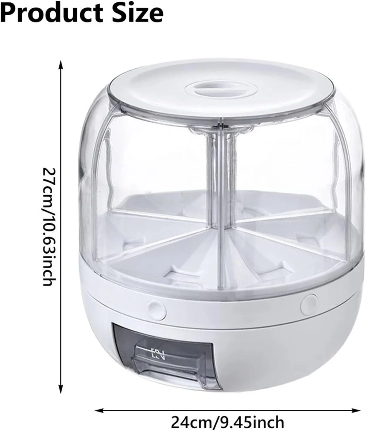 ظرف برنج چرخشی 360 درجه AWH Joyiever، ظرف ذخیره برنج شفاف 6 قسمتی با درب محکم و پیمانه برنج، مناسب برای نگهداری مواد غذایی و غلات در آشپزخانه منزل، 6 کیلوگرم ظرف برنج چرخشی 360 درجه AWH Joyiever، ظرف ذخیره برنج شفاف 6 قسمتی با درب محکم و پیمانه برنج، مناسب برای نگهداری مواد غذایی و غلات در آشپزخانه منزل، 6 کیلوگرم