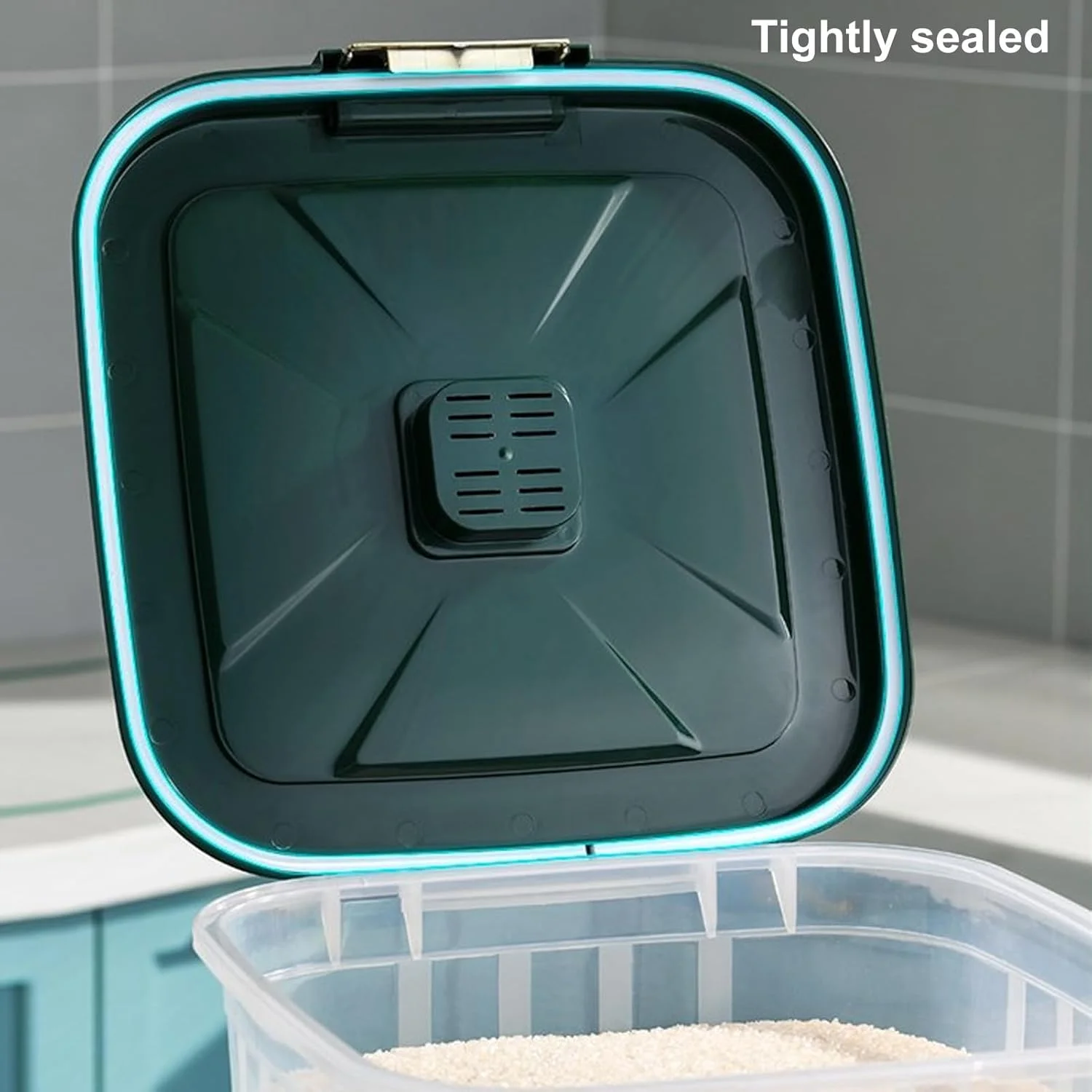 ظرف نگهداری برنج ASHATA، ظرف نگهداری ضد گرد و غبار با چرخ (کوچک (13x15 سانتی متر، نیاز به 3 عدد باتری 3A))