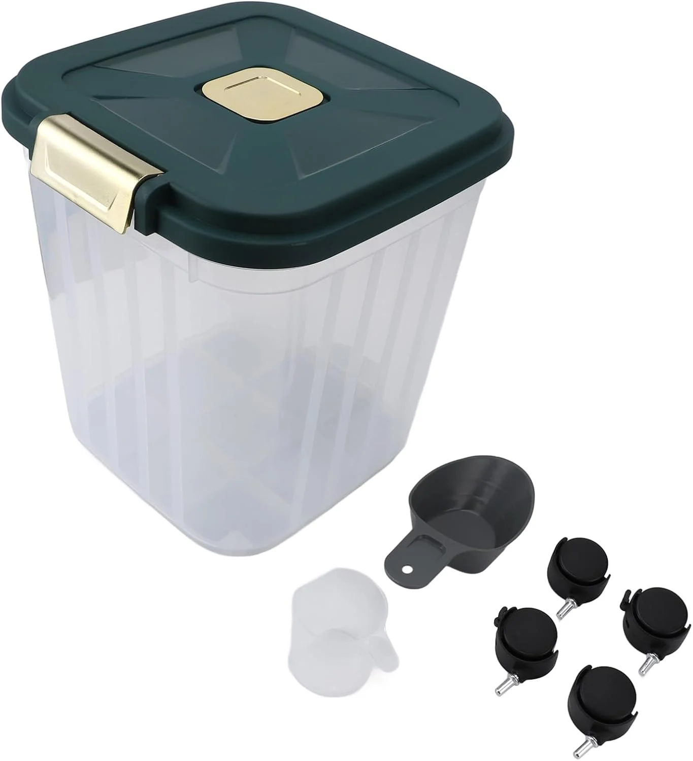 ظرف نگهداری برنج ASHATA، ظرف نگهداری ضد گرد و غبار با چرخ (کوچک (13x15 سانتی متر، نیاز به 3 عدد باتری 3A))