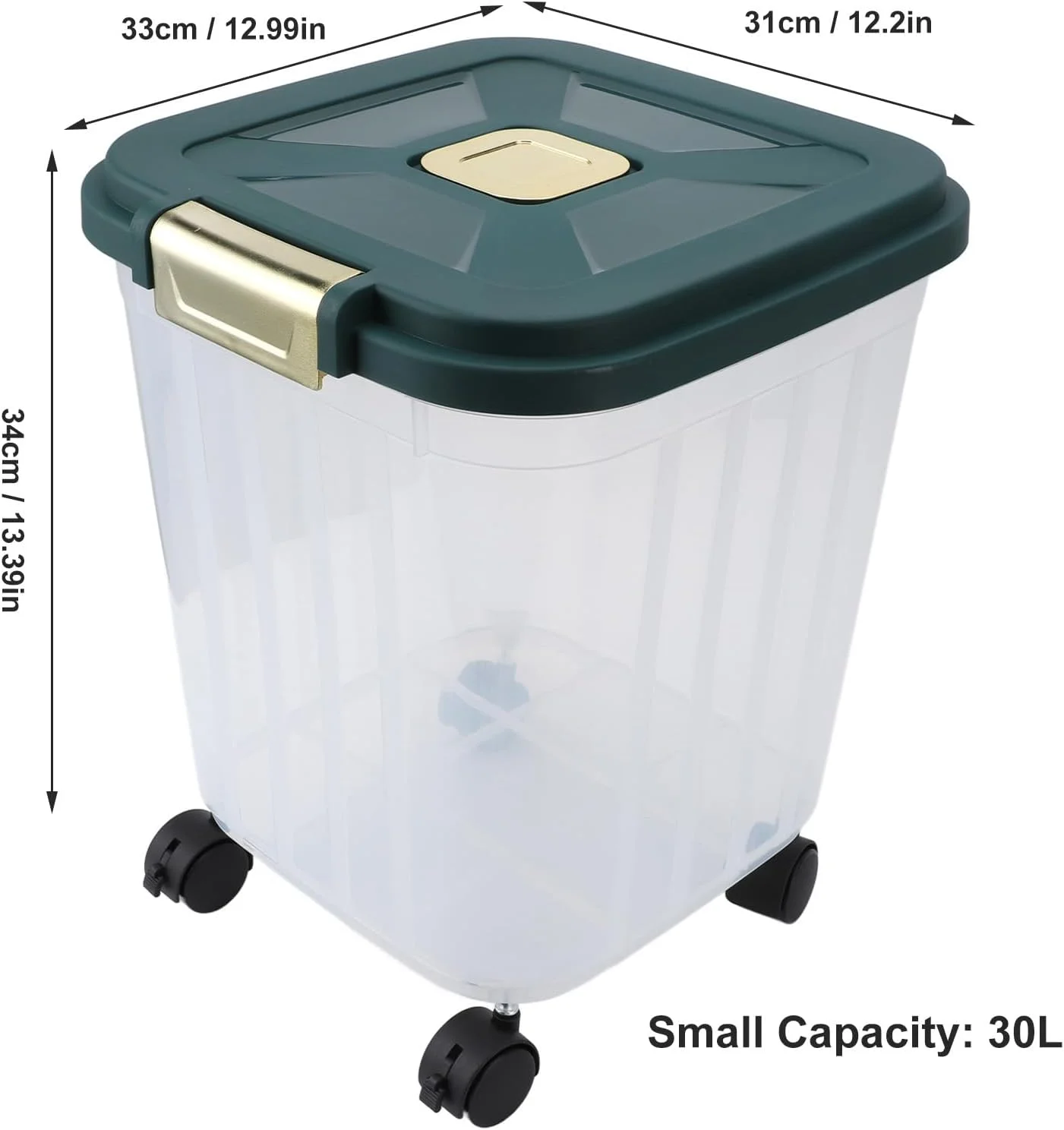 ظرف نگهداری برنج ASHATA، ظرف نگهداری ضد گرد و غبار با چرخ (کوچک (13x15 سانتی متر، نیاز به 3 عدد باتری 3A))