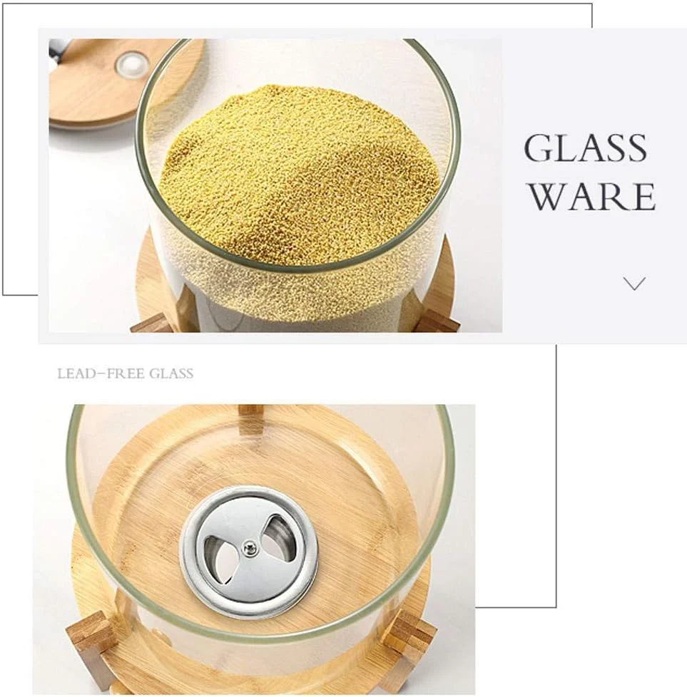 ظرف نگهداری آرد و غلات Aprilhp، 5 لیتر/8 لیتر، مخزن برنج، ظرف نگهداری مواد غذایی شیشه ای خلاقانه برای سازماندهی آشپزخانه و انبار، درب محکم و پایه چوبی 8 لیتر ظرف نگهداری آرد و غلات Aprilhp، 5 لیتر/8 لیتر، مخزن برنج، ظرف نگهداری مواد غذایی شیشه ای خلاقانه برای سازماندهی آشپزخانه و انبار، درب محکم و پایه چوبی 8 لیتر